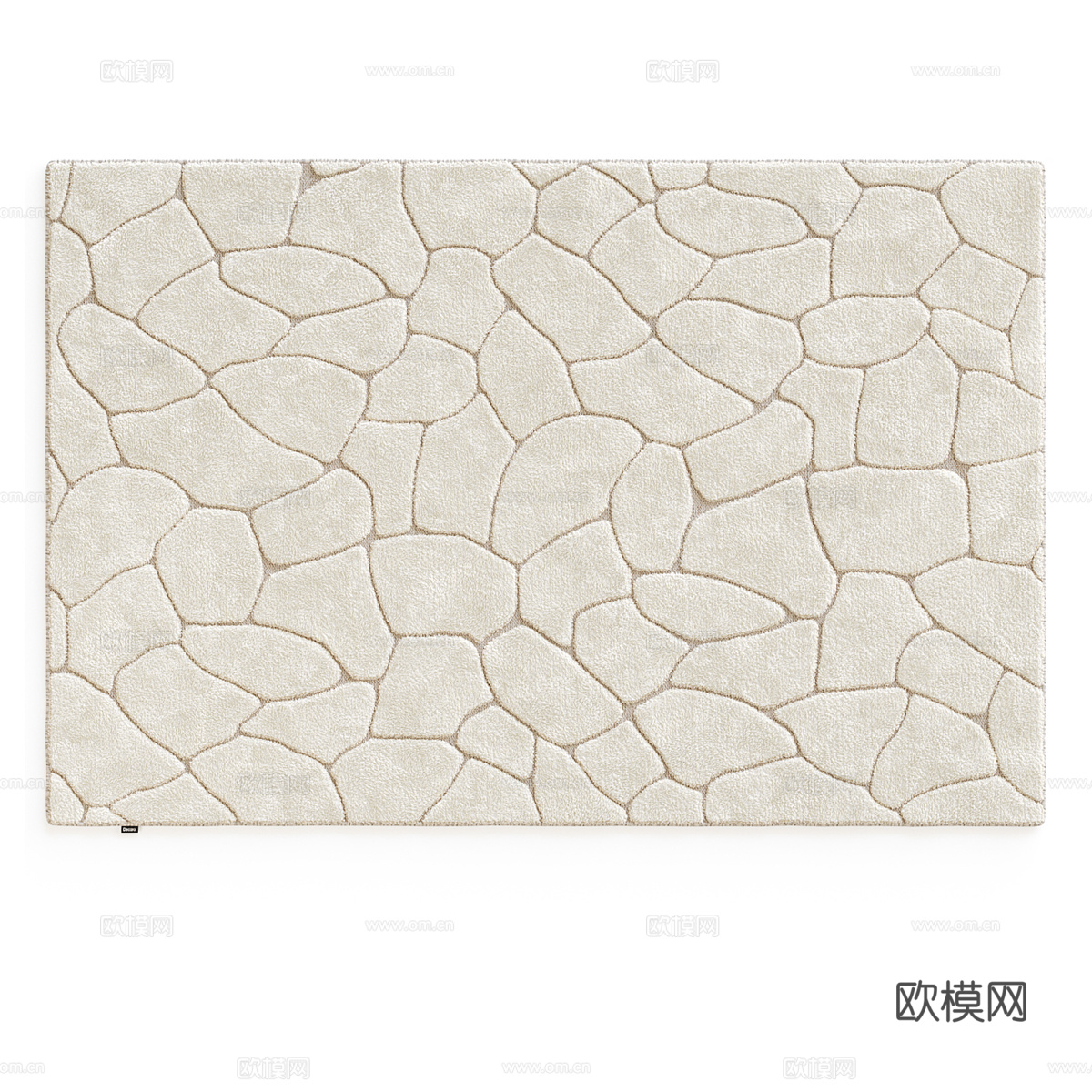 现代奶油风布艺地毯3d模型