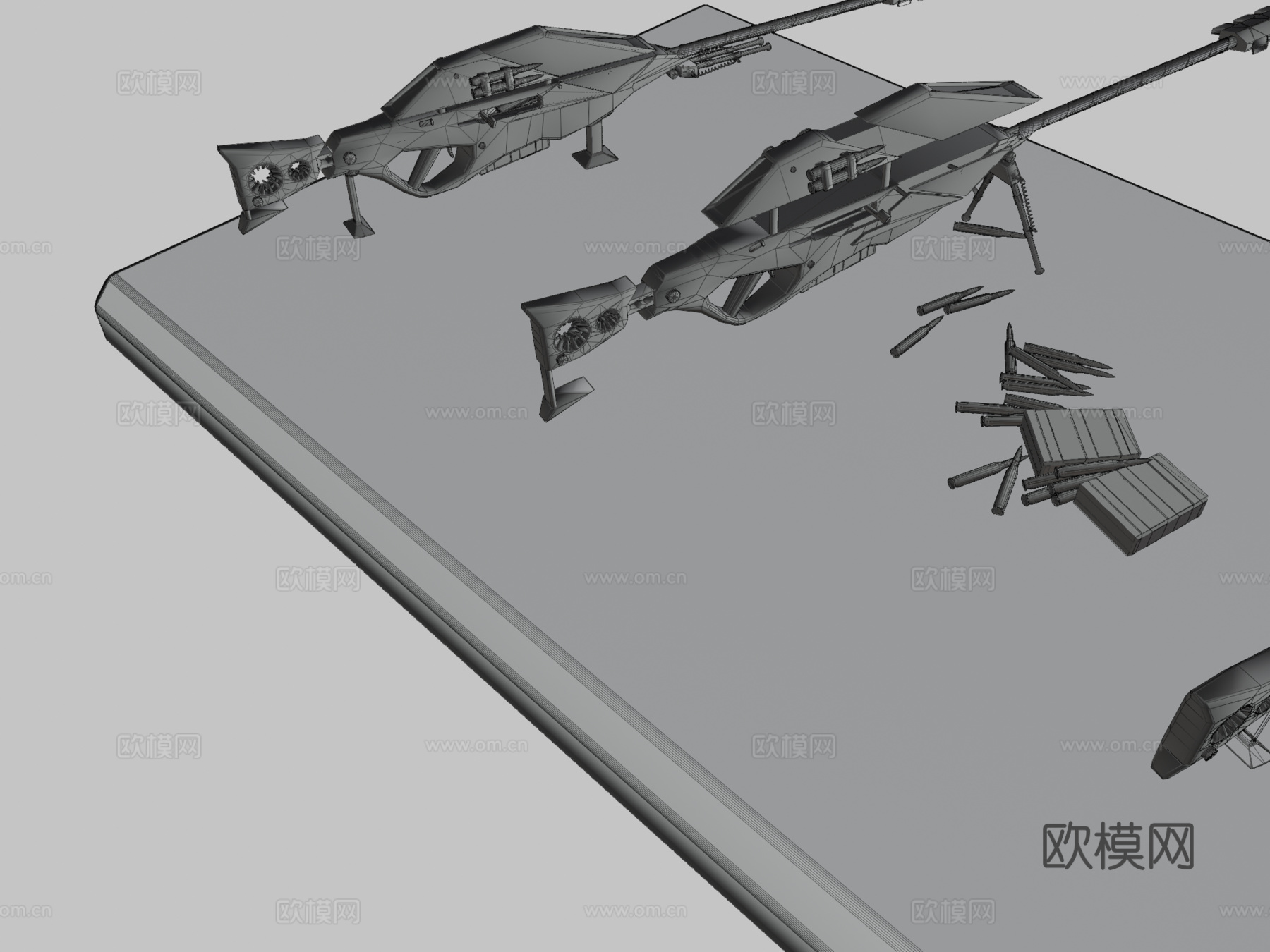 狙击步枪SRM-C99 - 沙漠3d模型