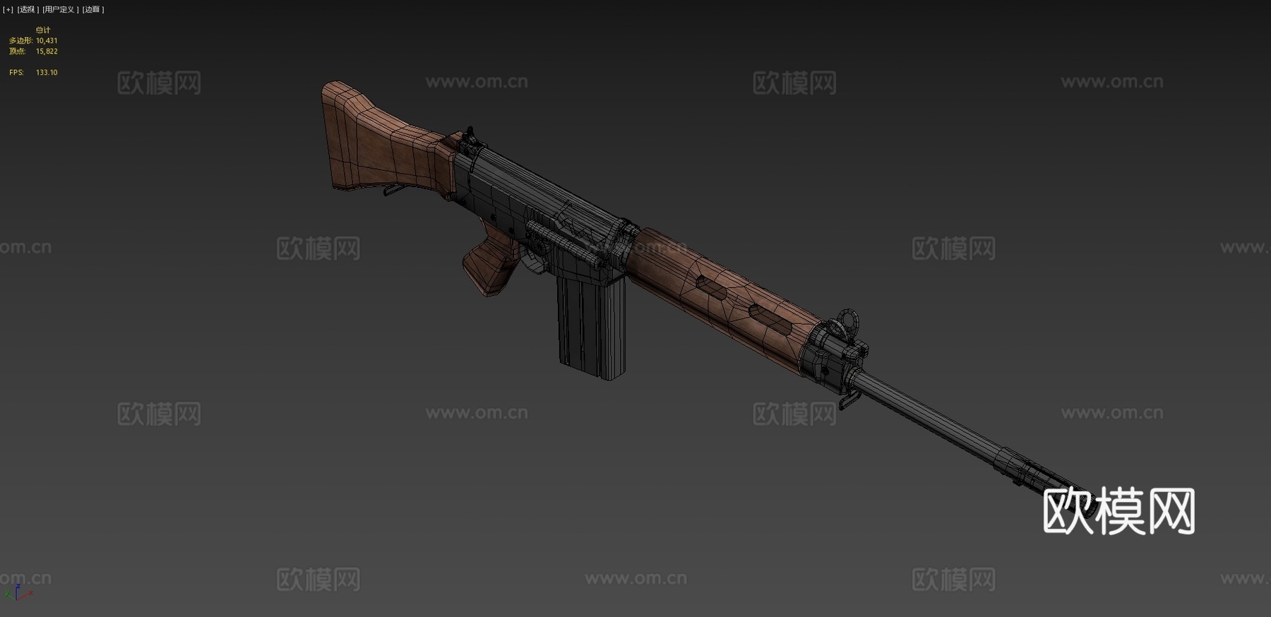 FN FAL 7.62mm木制版本su模型