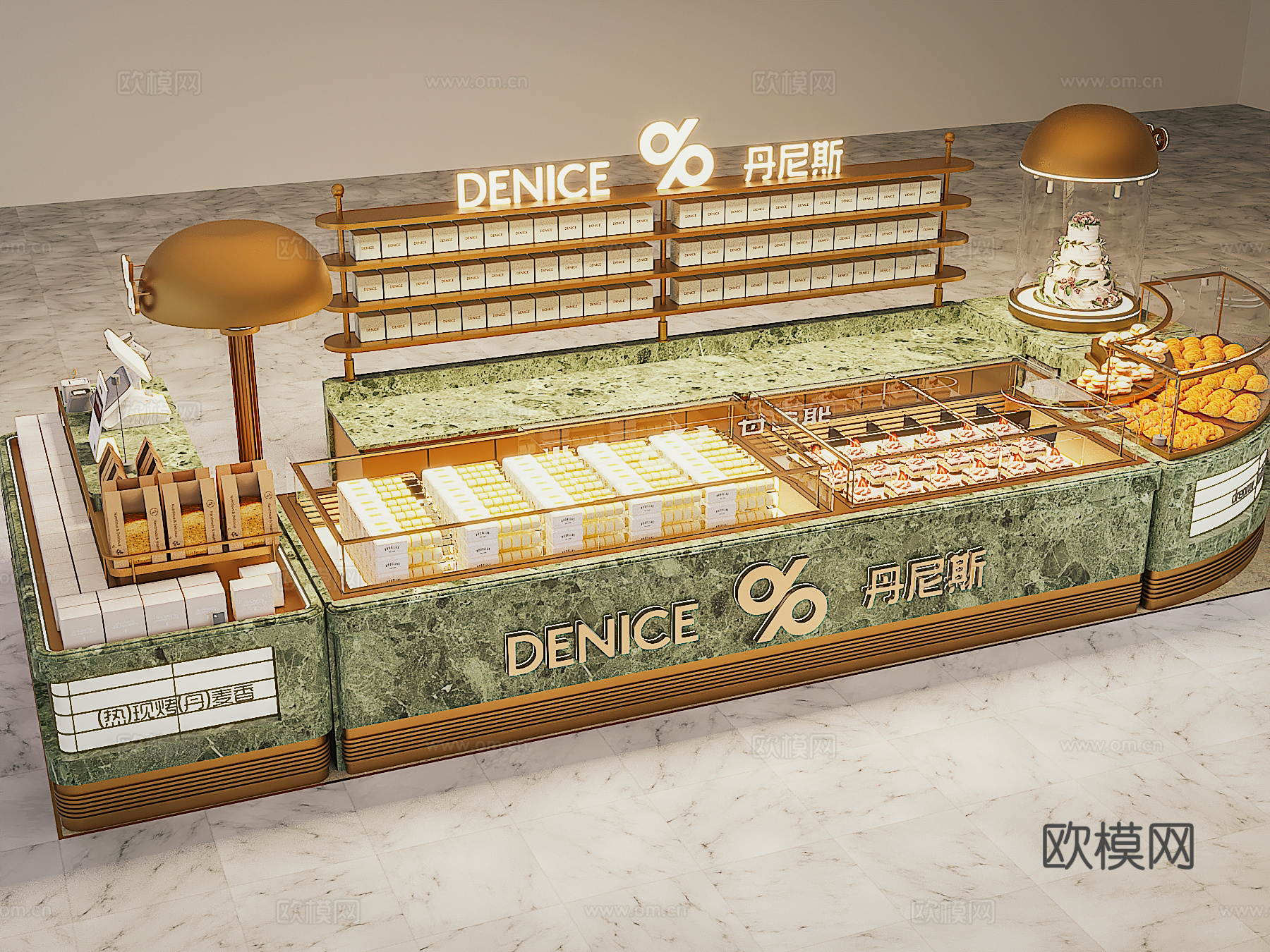 现代甜品店 奶茶店 面包店 咖啡店3d模型
