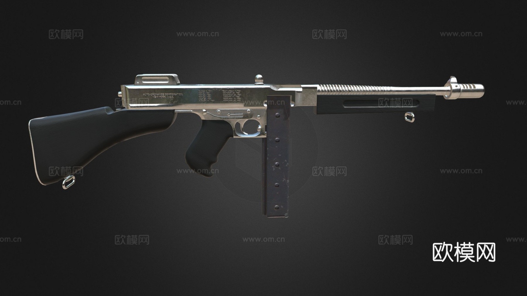 银色板 - 汤姆森枪 - PUBG3d模型