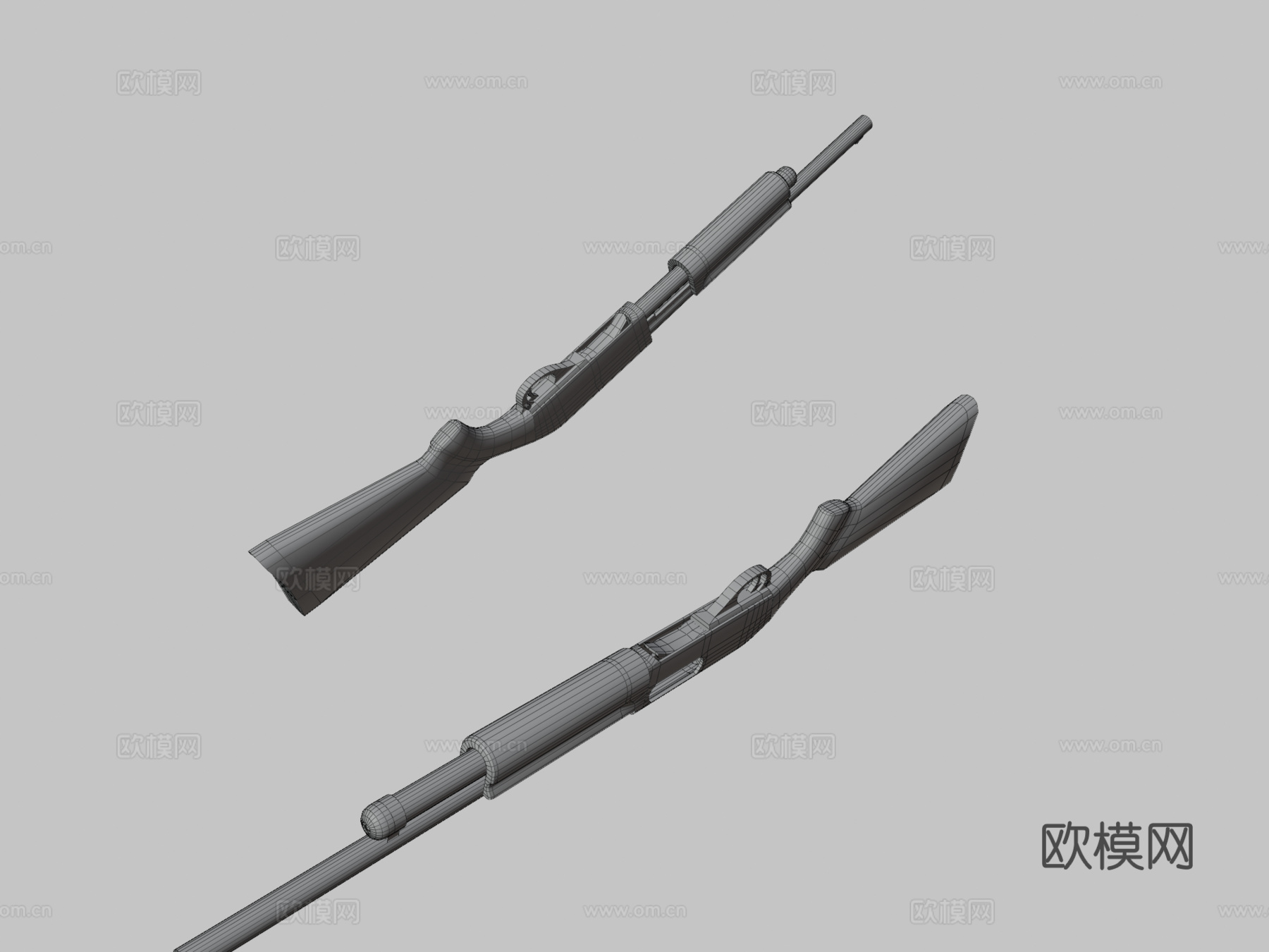 泵动霰弹枪3d模型