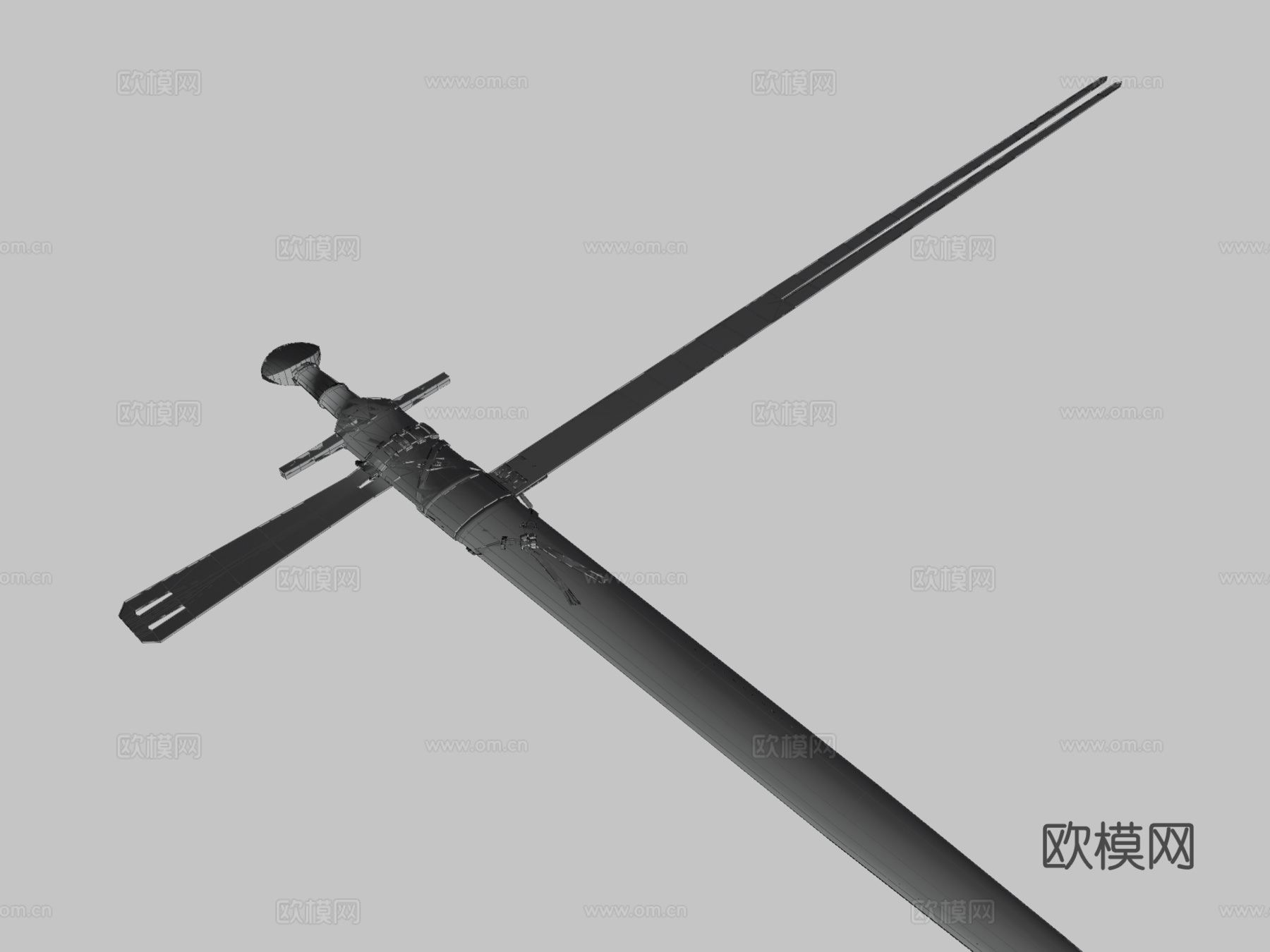 圣殿骑士剑与剑鞘3d模型