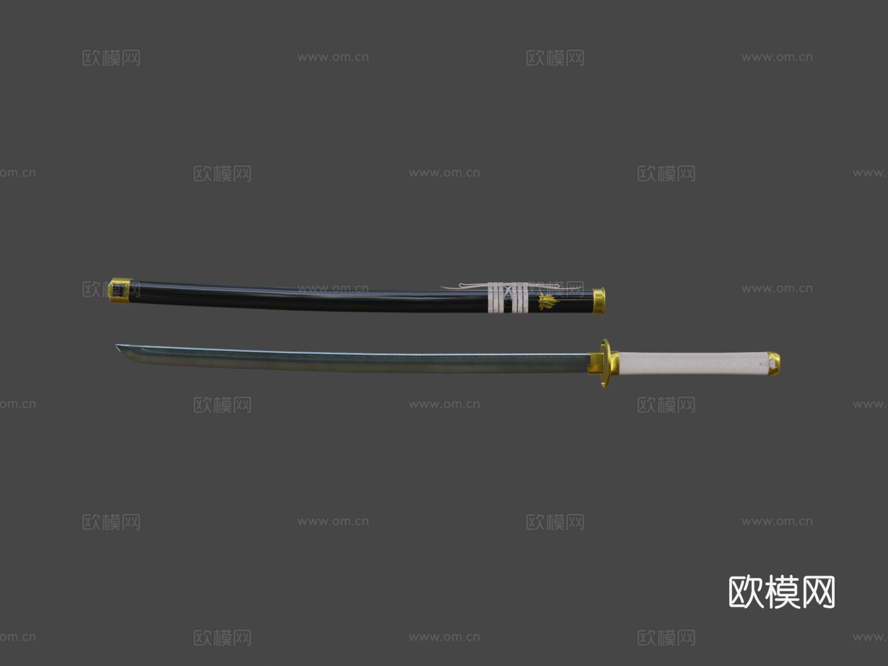 武士刀低模制作中su模型