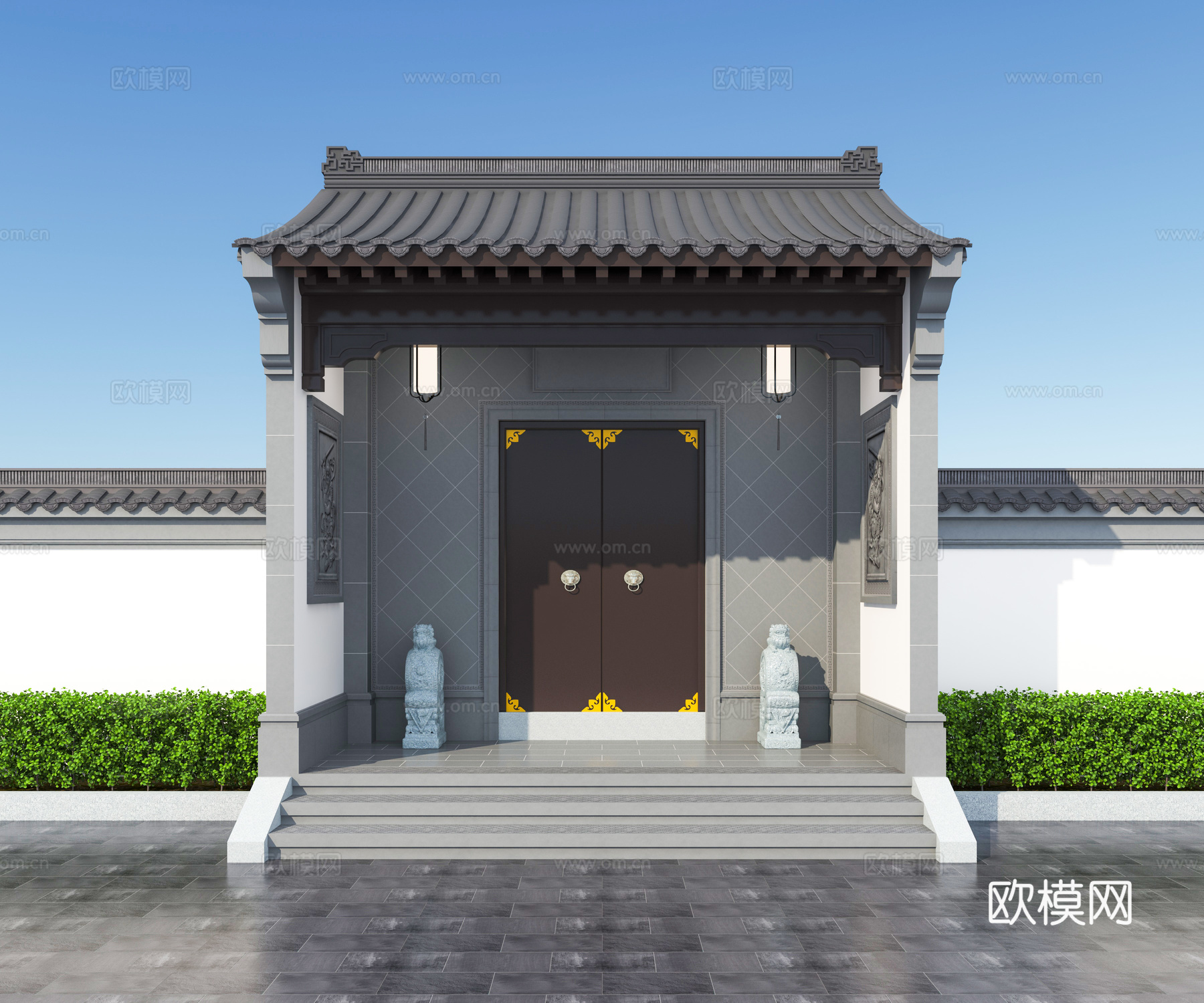 大门 庭院门 别墅大门su模型