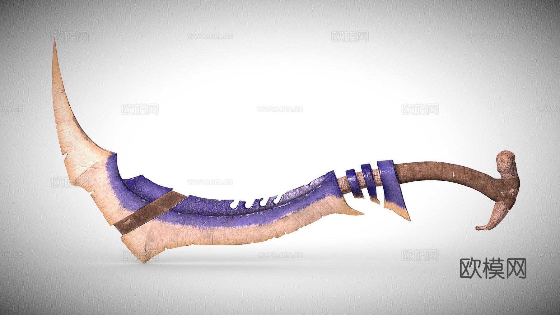 蓝色骨剑3d模型