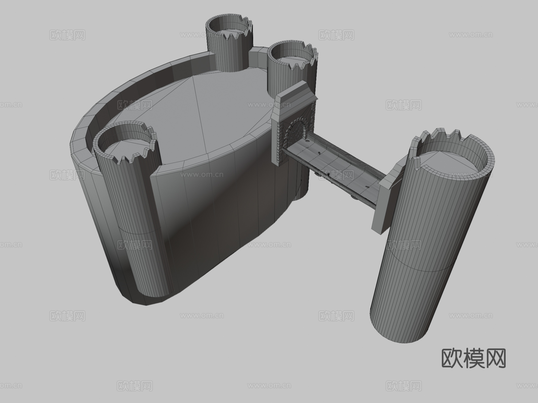 凸缘权杖与塔桥3d模型