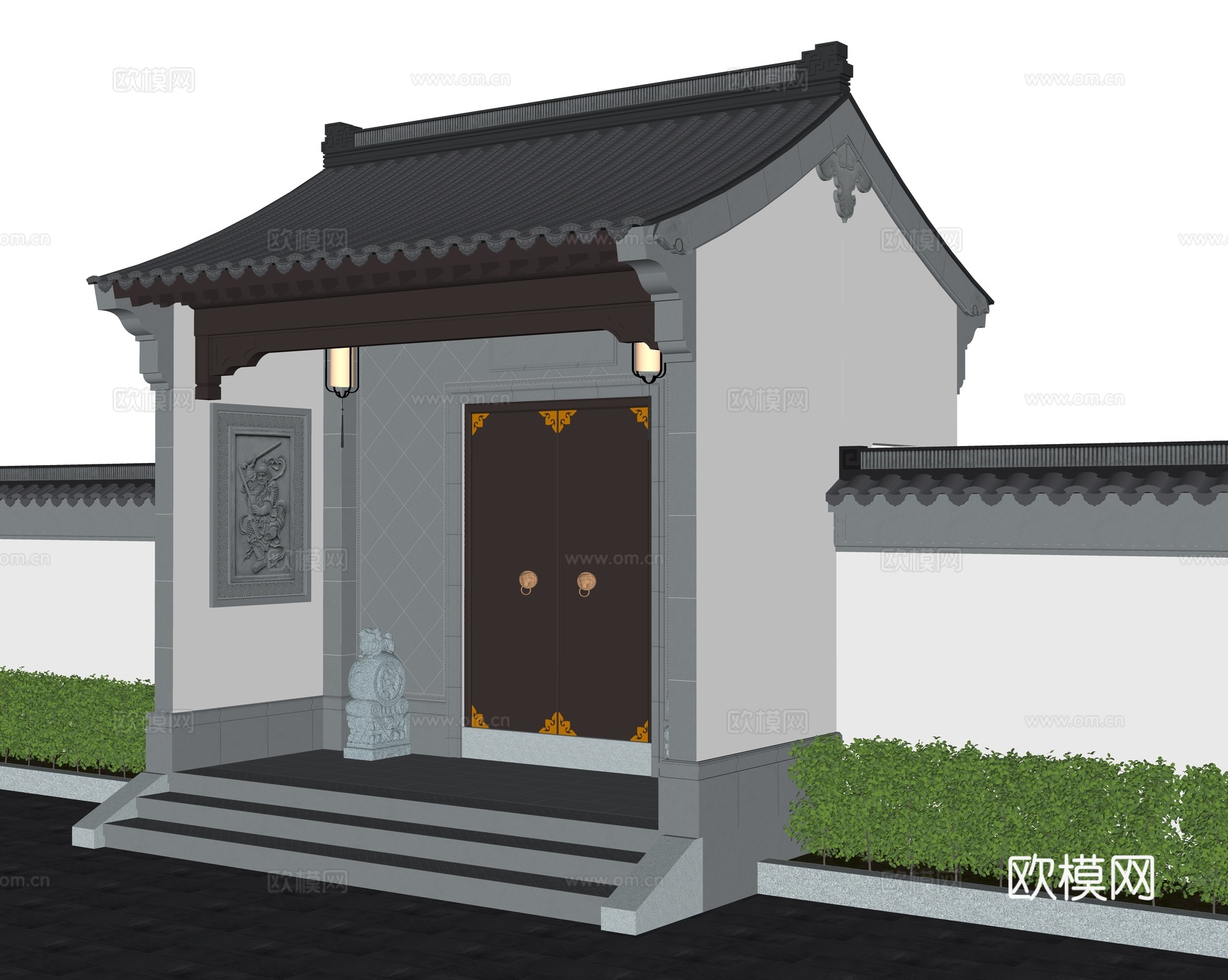 大门 庭院门 别墅大门su模型