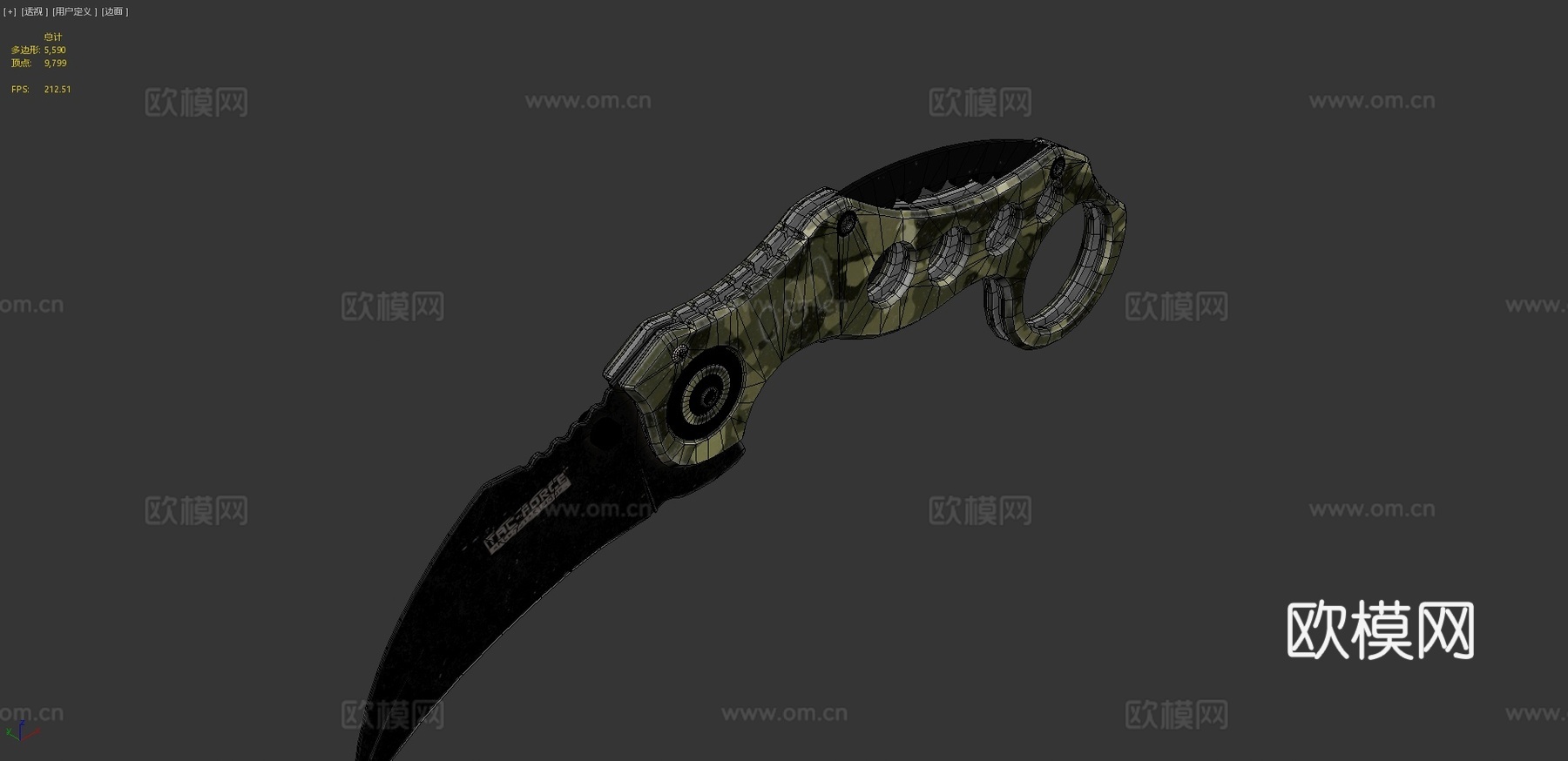 潜行狙击风格皮肤战术力量刀3d模型