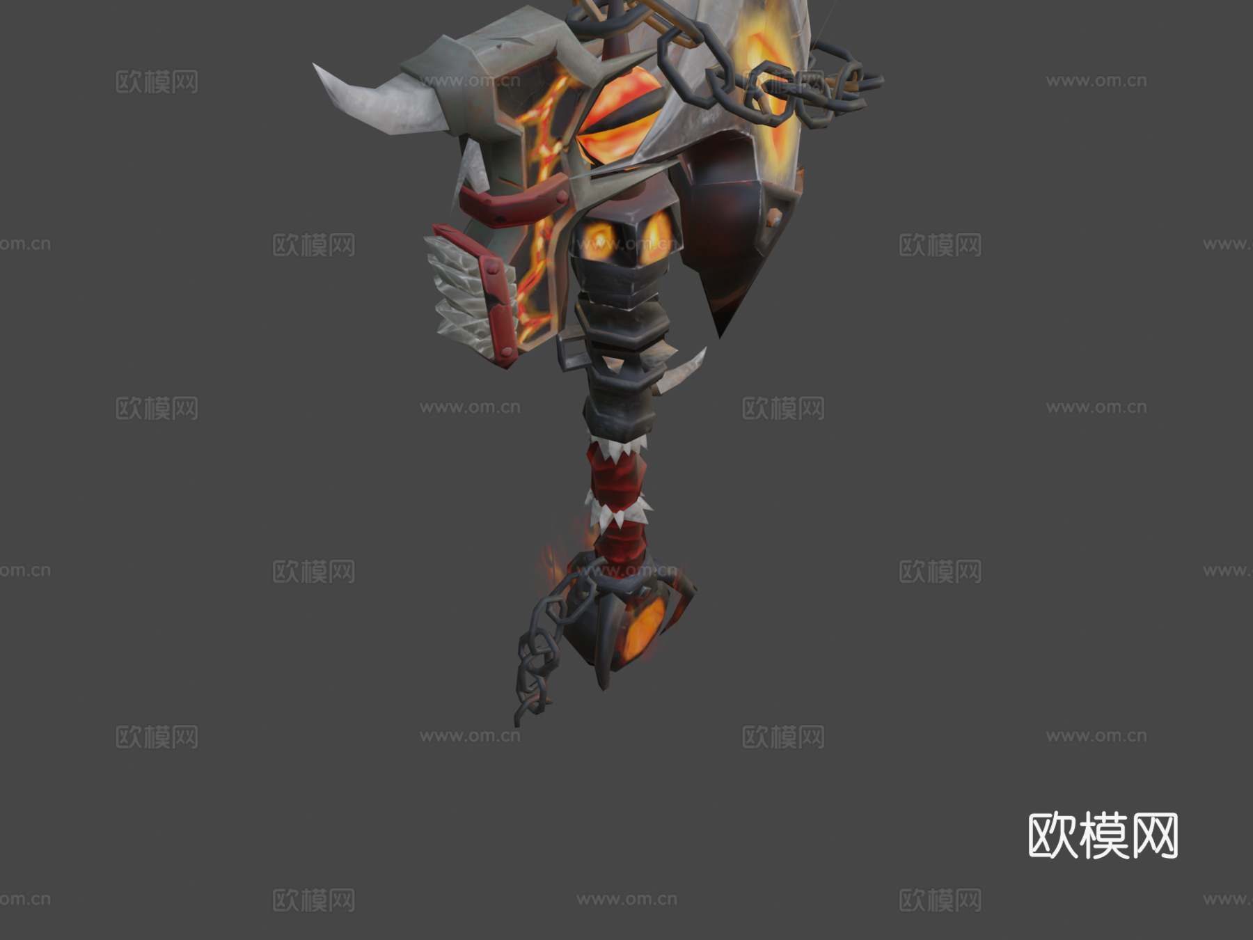 戈尔拉格-碎颅者魔兽武器3d模型