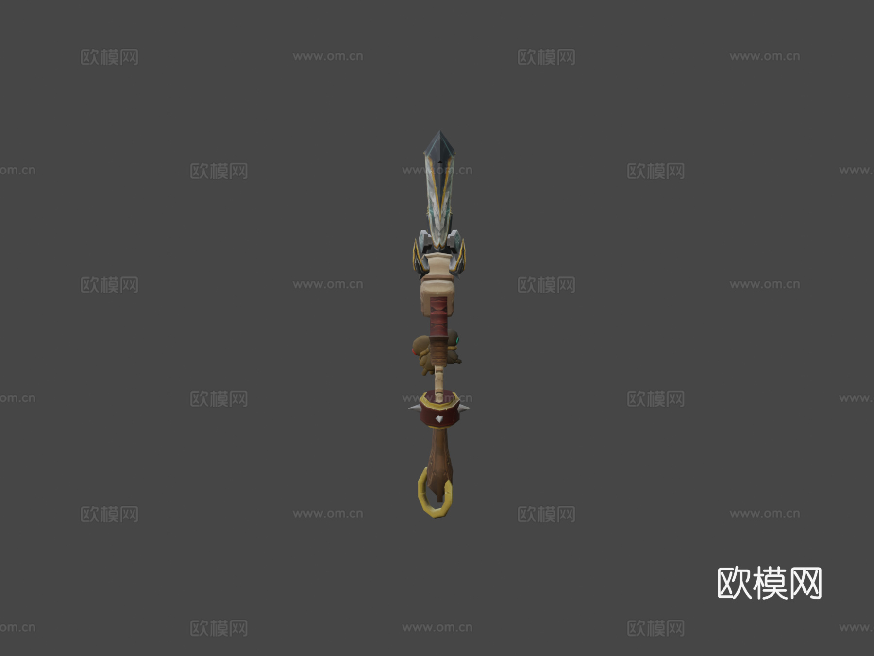 魔兽风格镰刀3d模型