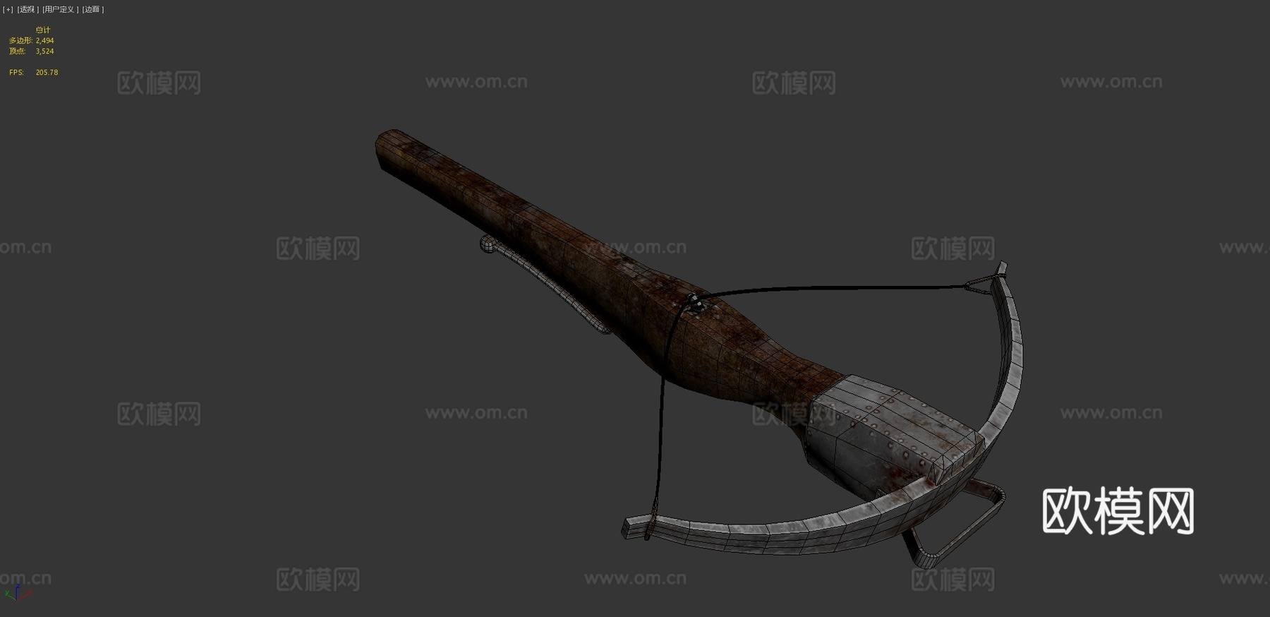 中世纪弩3d模型