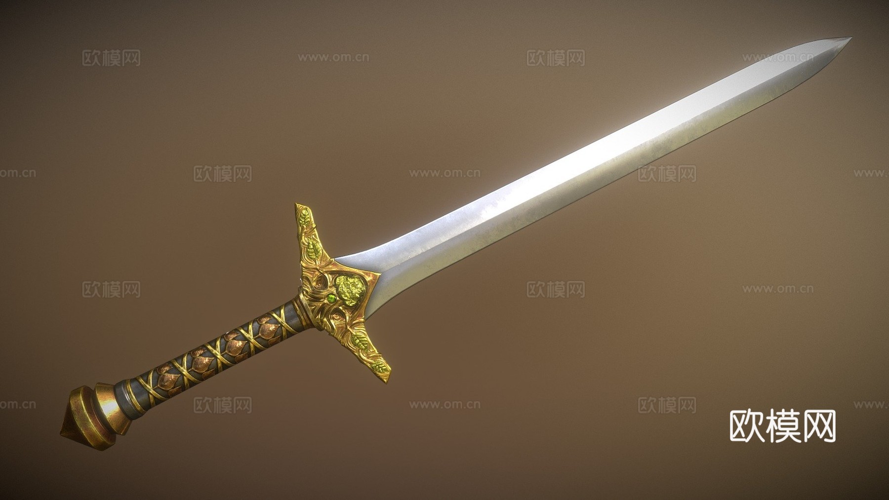 精灵之刃-金色-单手剑3d模型