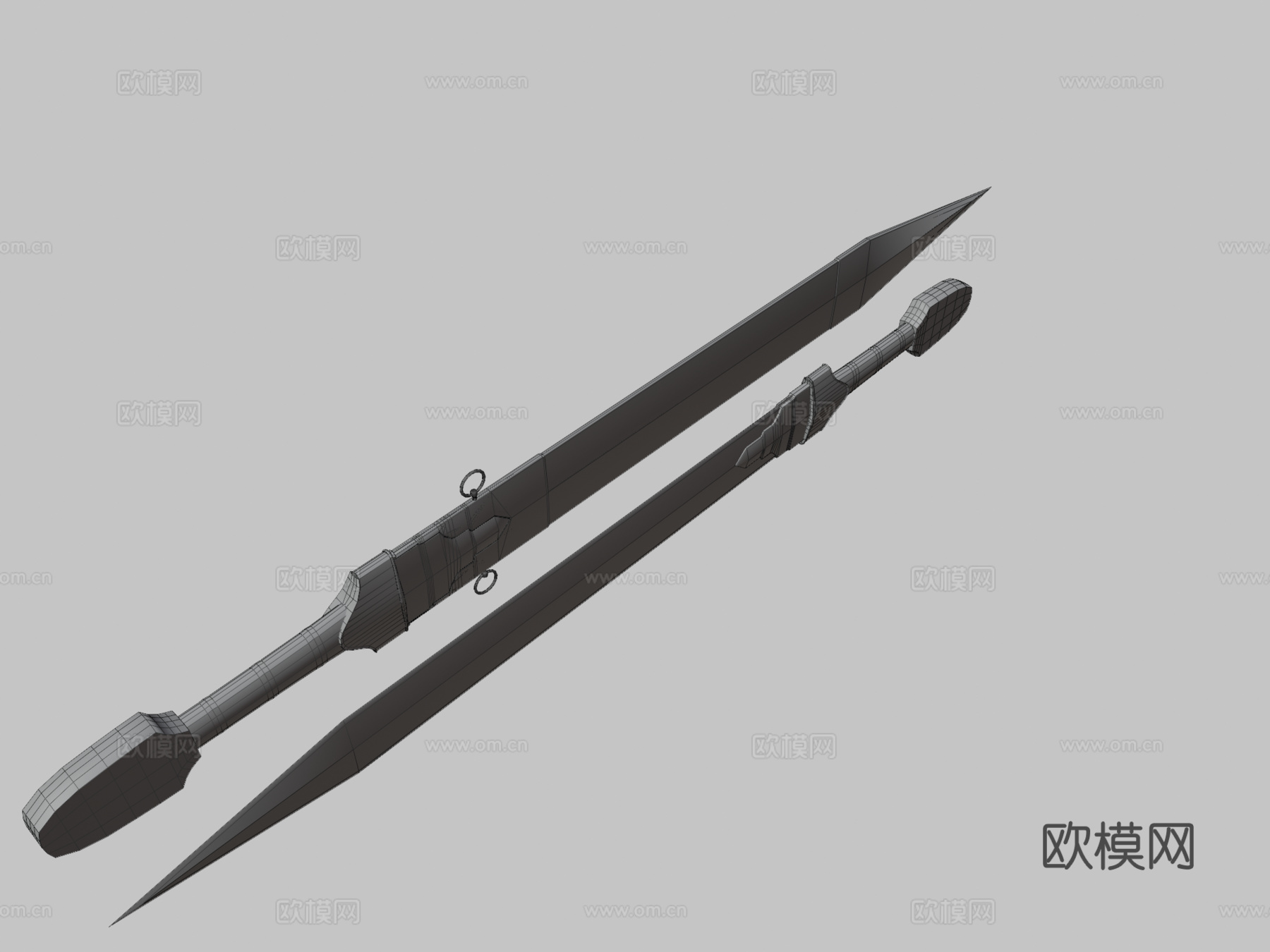 罗马风格剑3d模型