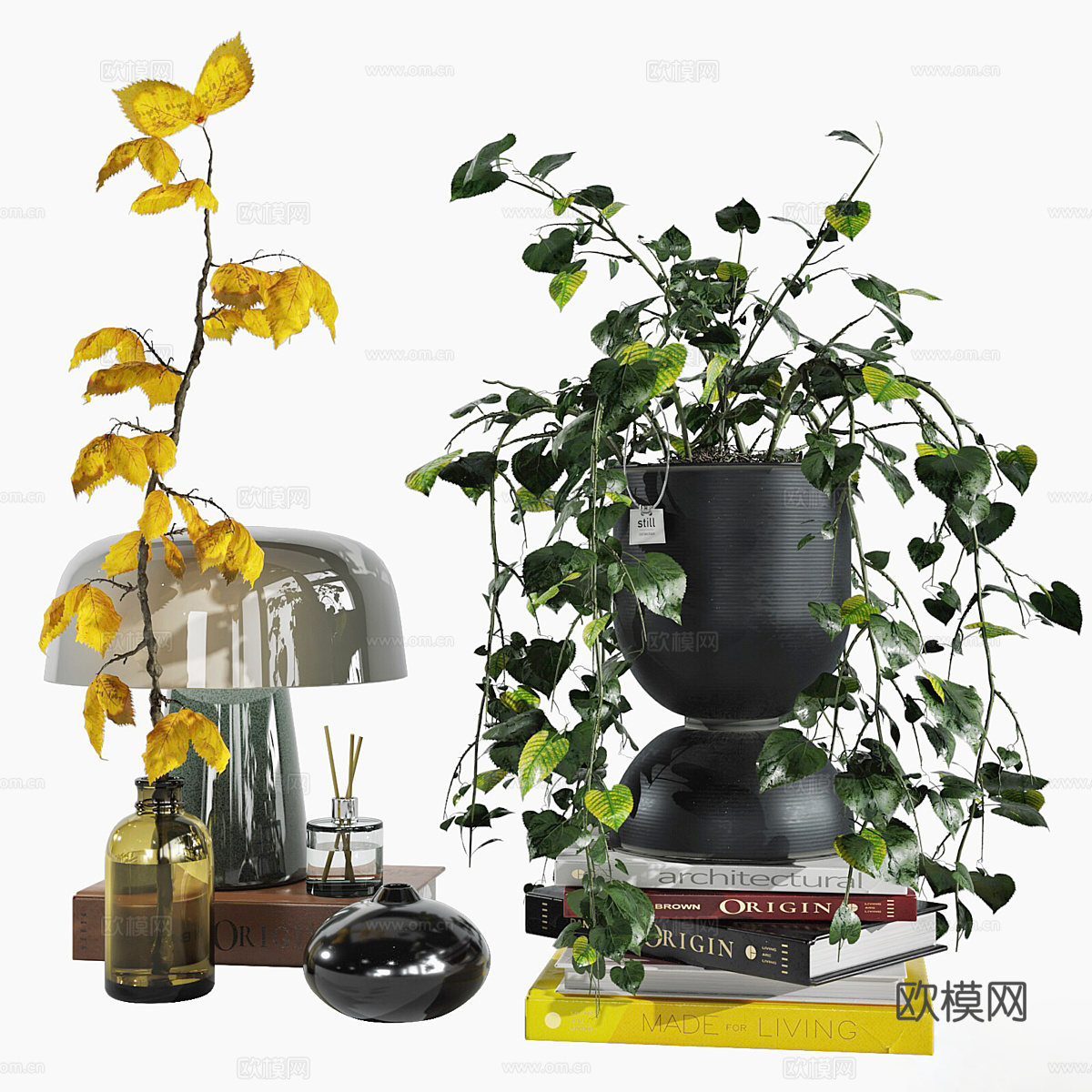 花瓶花卉3d模型