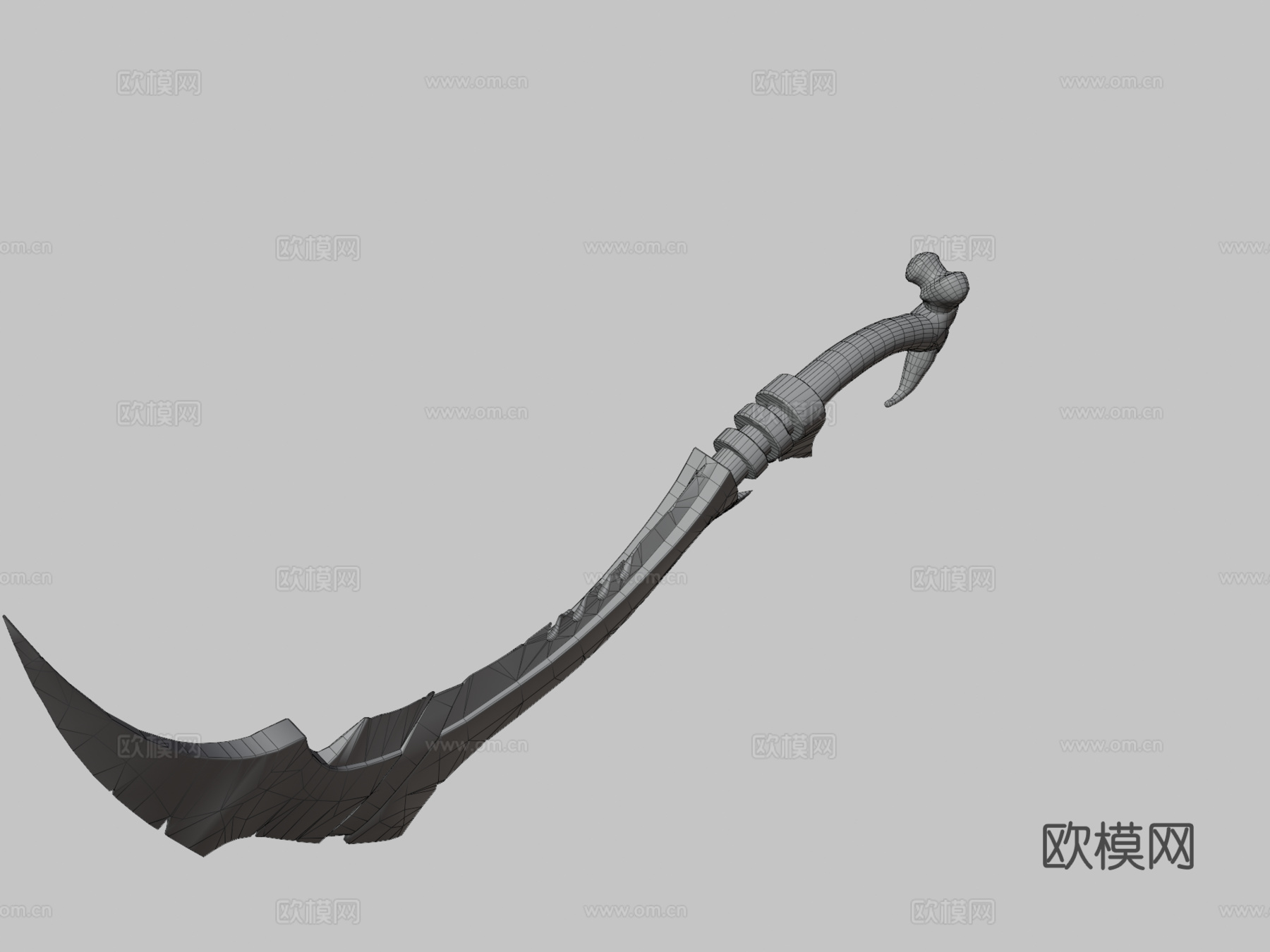 蓝色骨剑3d模型