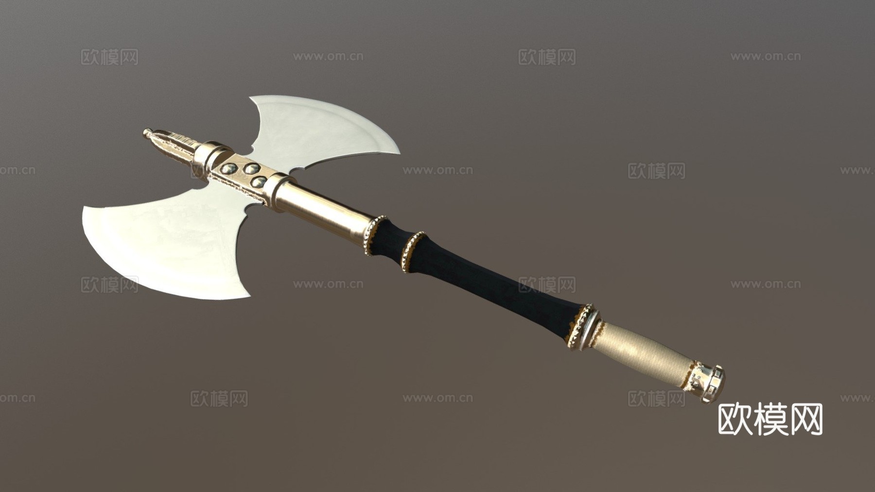 近战武器作业_战斧su模型