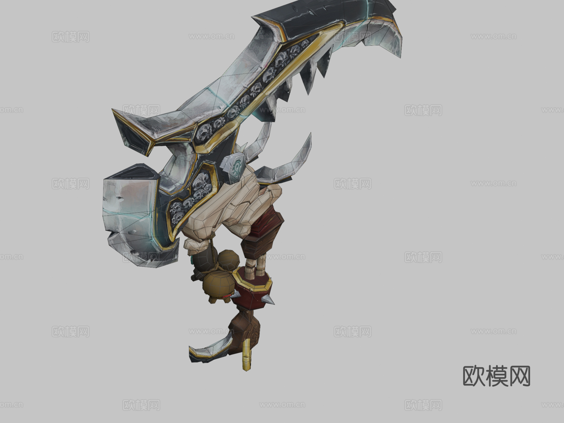 魔兽风格镰刀3d模型