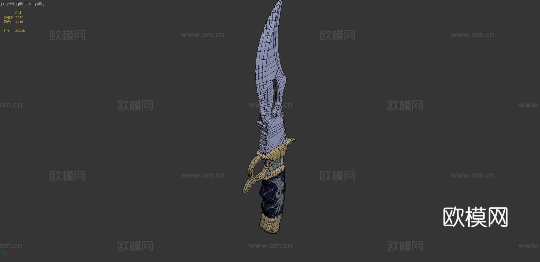 蜘蛛与鹰纹理刀3d模型3d模型