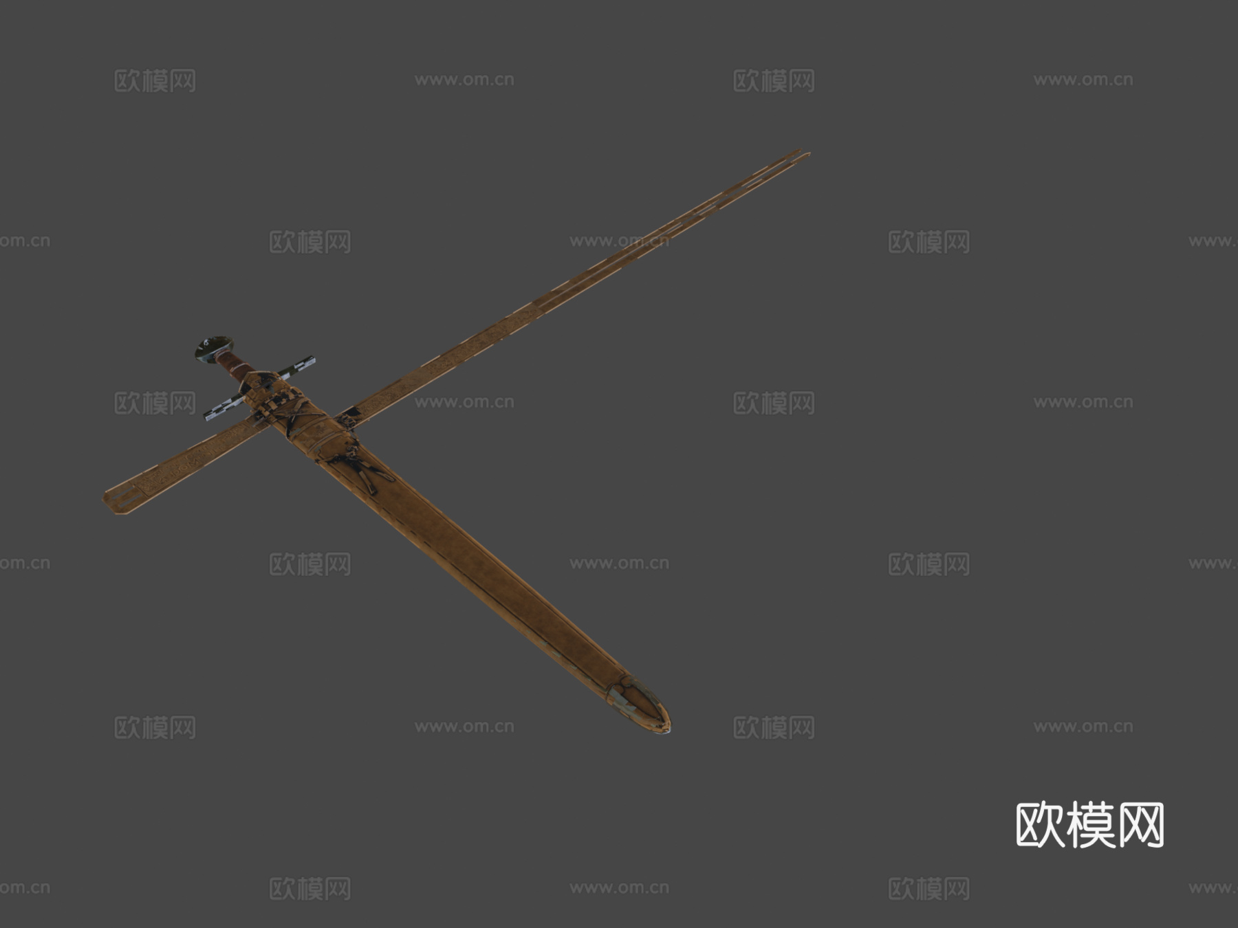 圣殿骑士剑与剑鞘3d模型