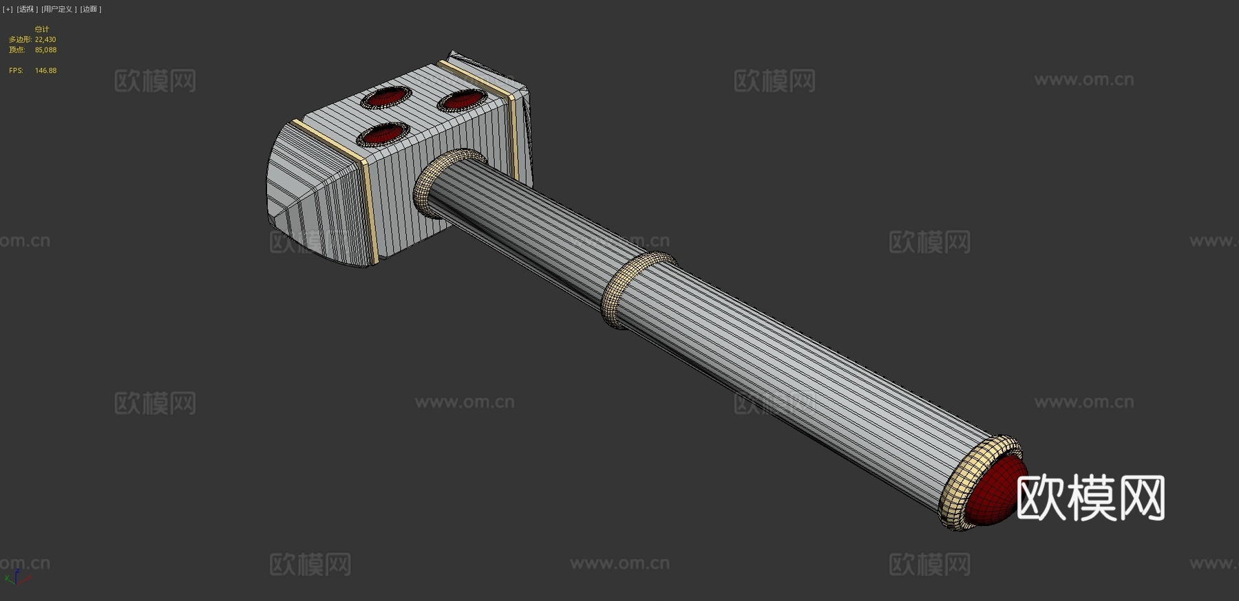 矮人单手战锤3d模型