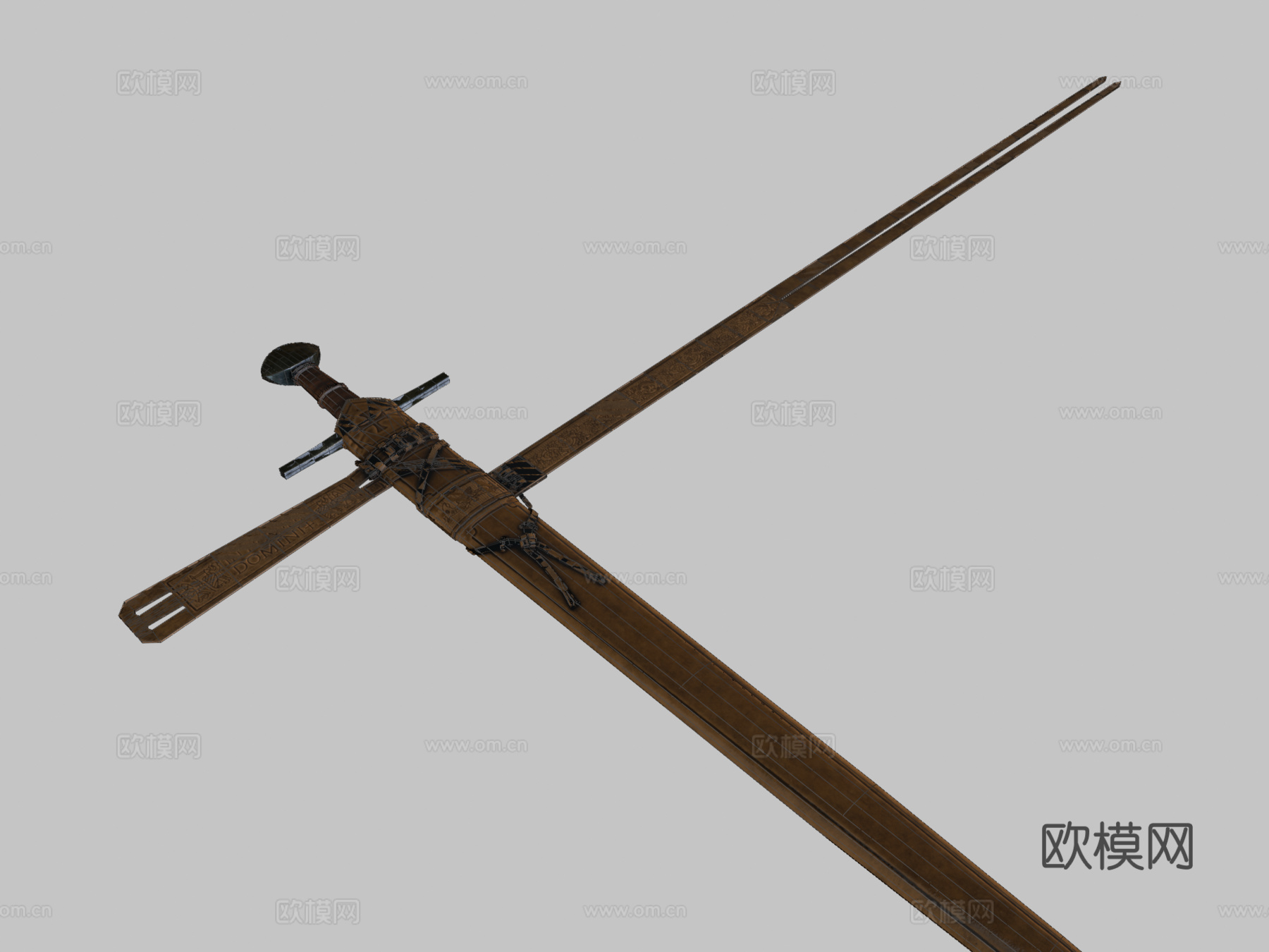 圣殿骑士剑与剑鞘3d模型