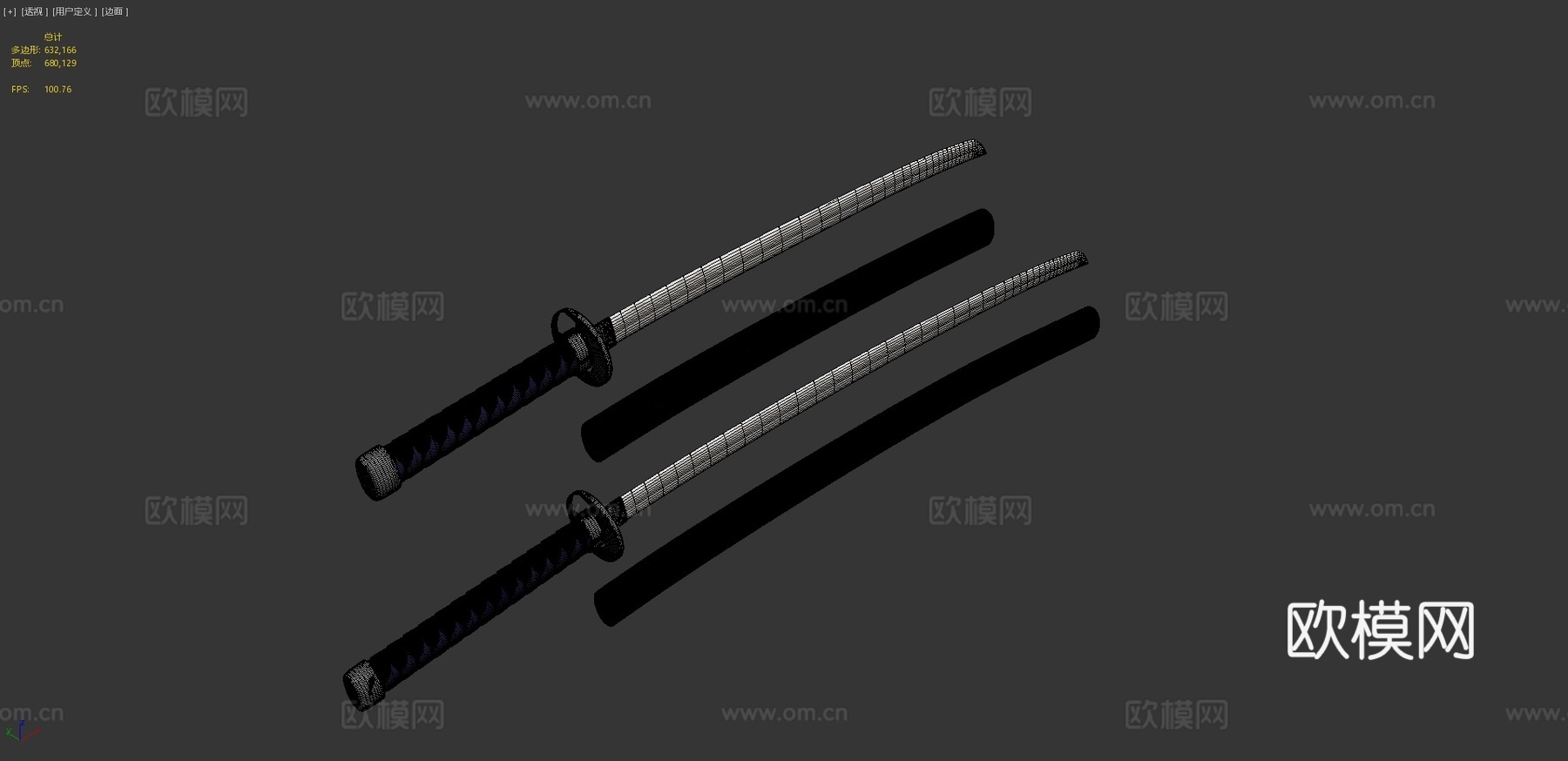月牙大刀3d模型
