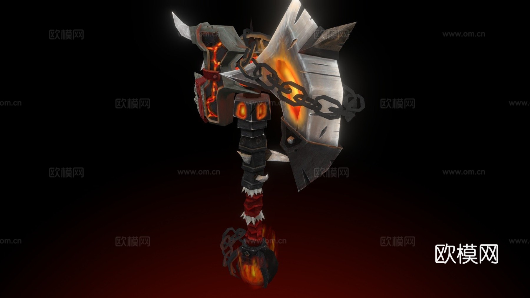 戈尔拉格-碎颅者魔兽武器3d模型