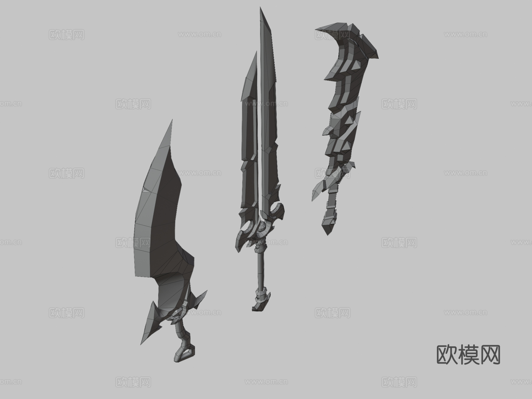 手绘奇幻武器3d模型
