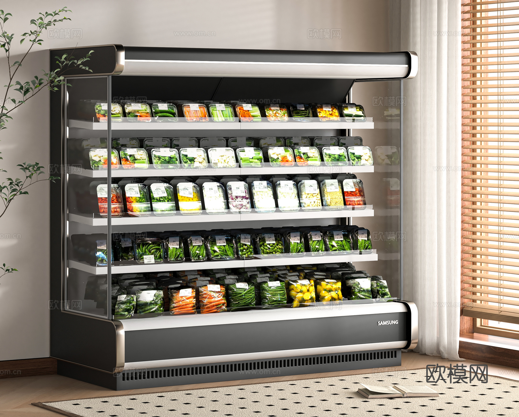 现代超市食品货架3d模型