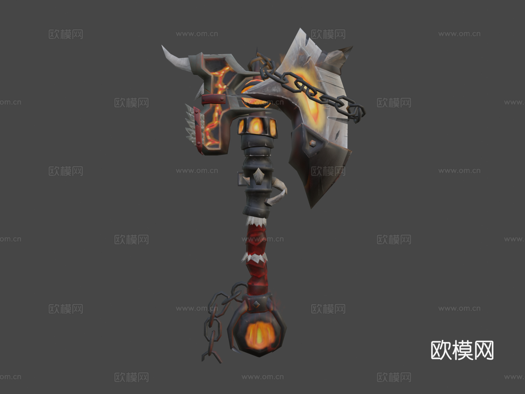 戈尔拉格-碎颅者魔兽武器su模型