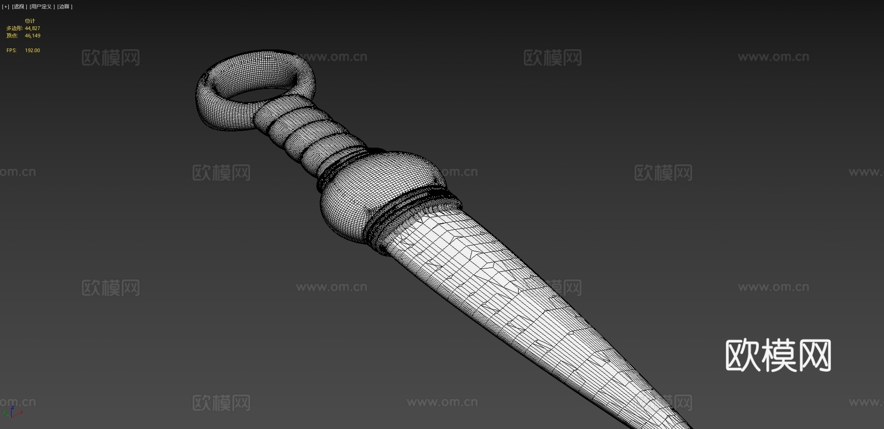 匕首吊坠3d模型