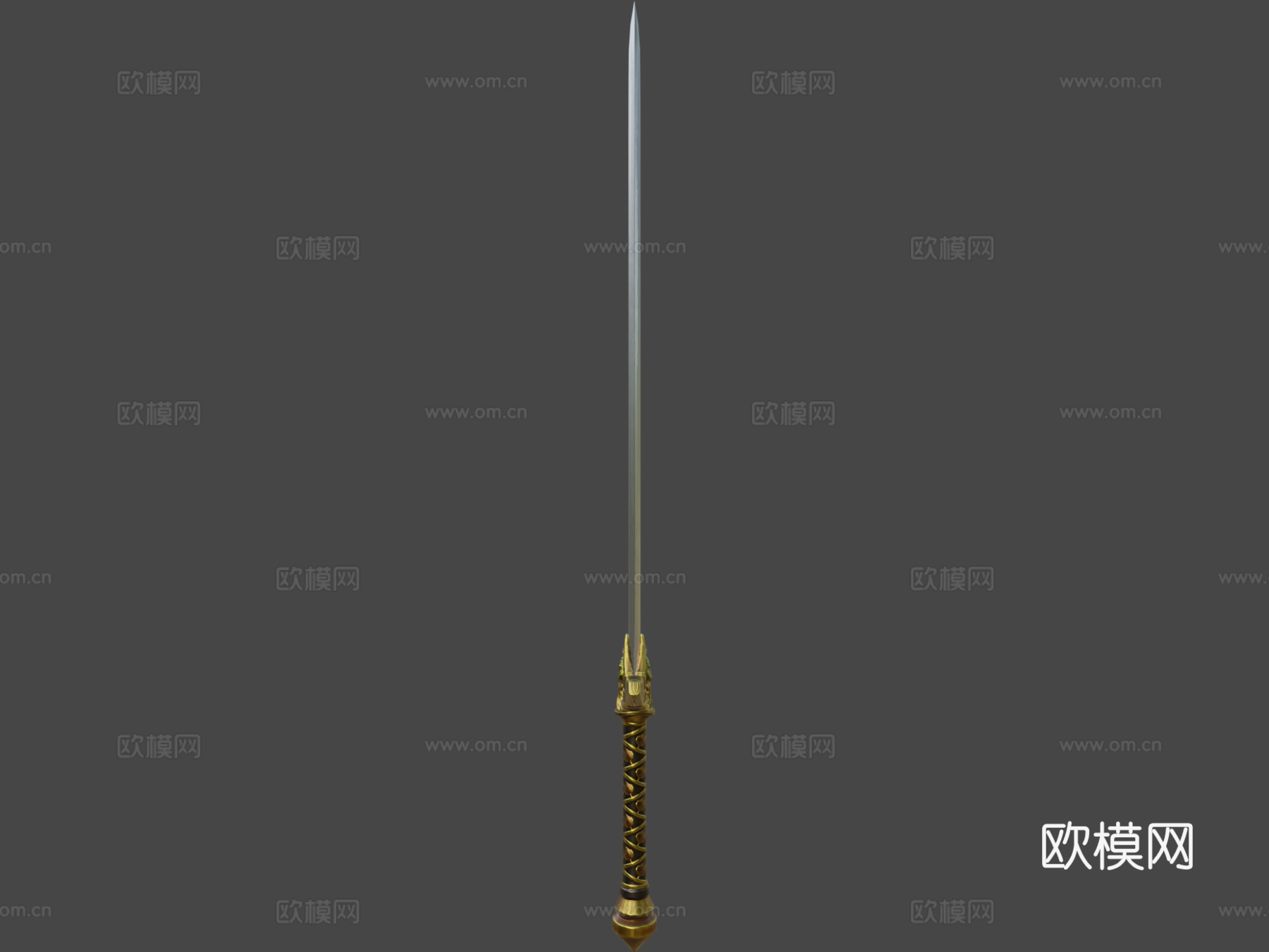 精灵之刃-金色-单手剑3d模型