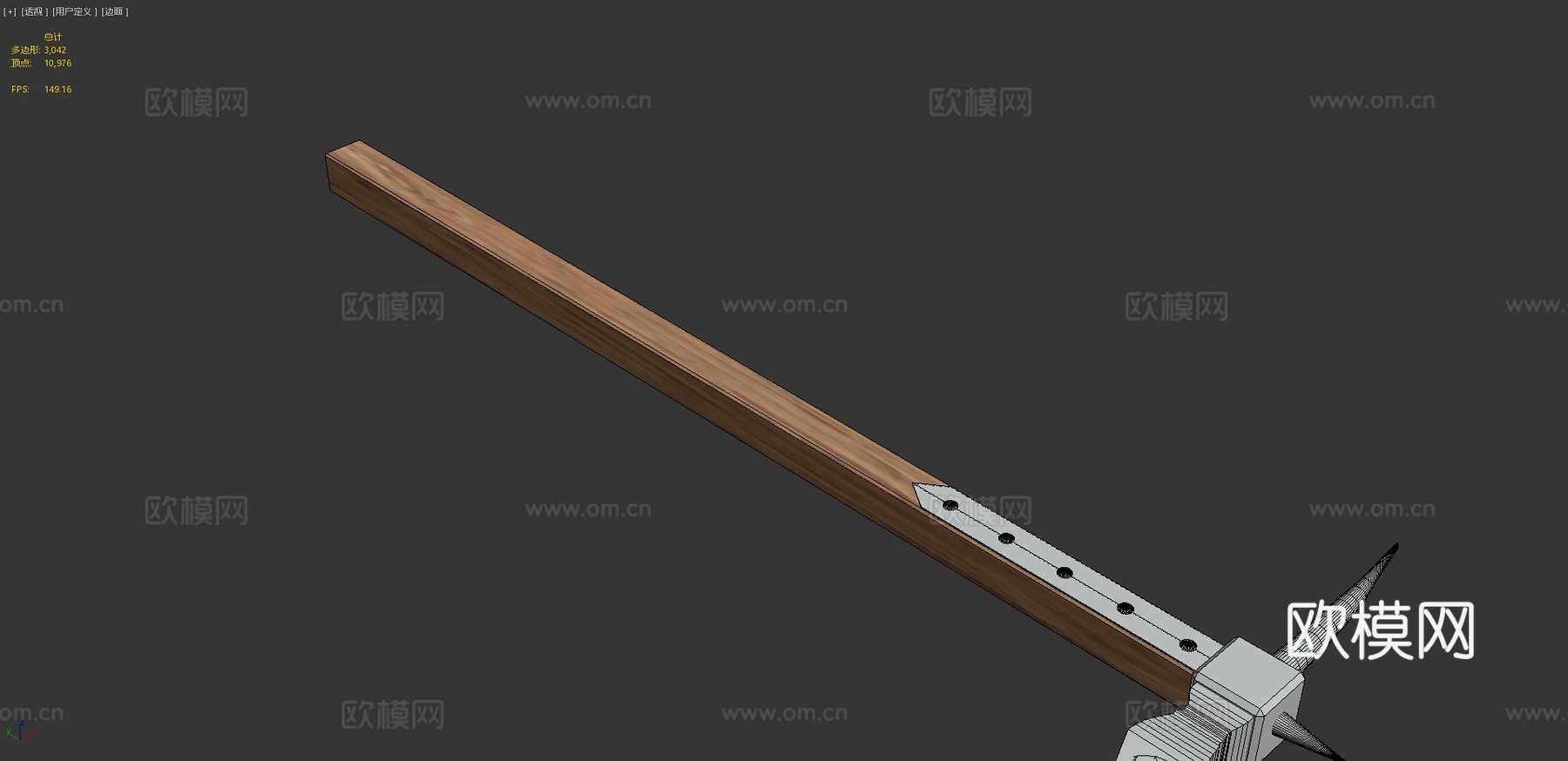 单手战锤su模型