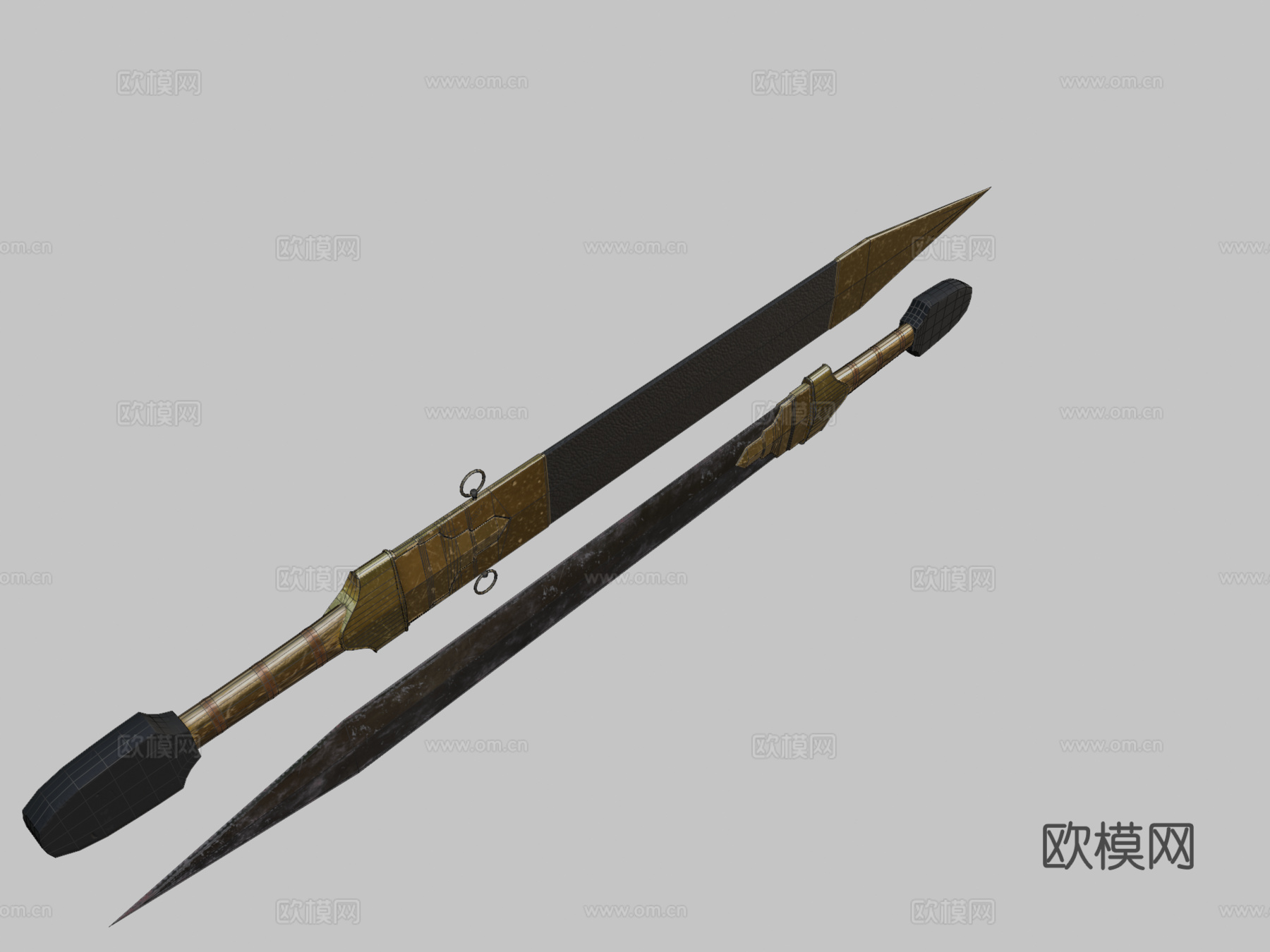 罗马风格剑3d模型