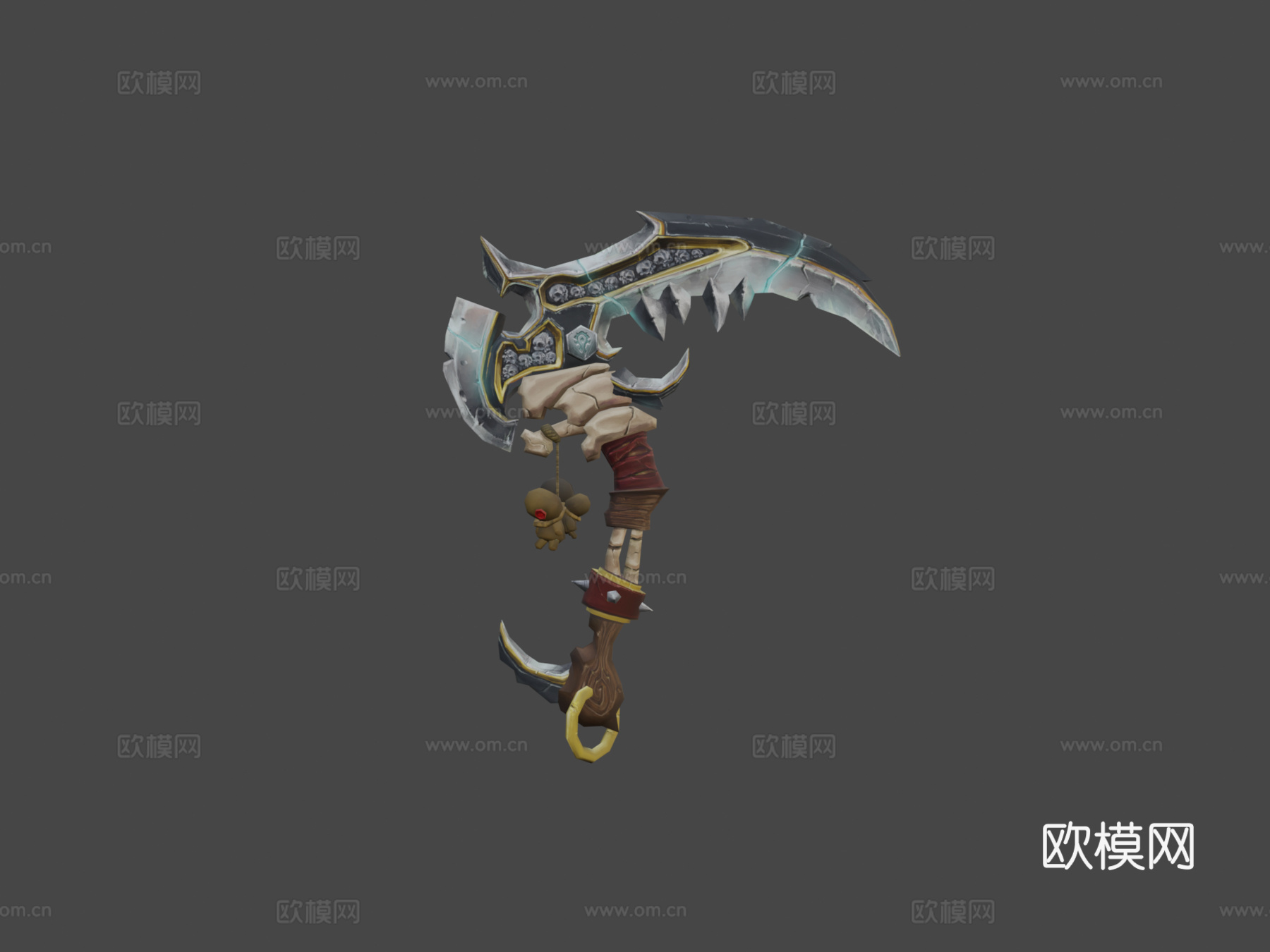 魔兽风格镰刀3d模型