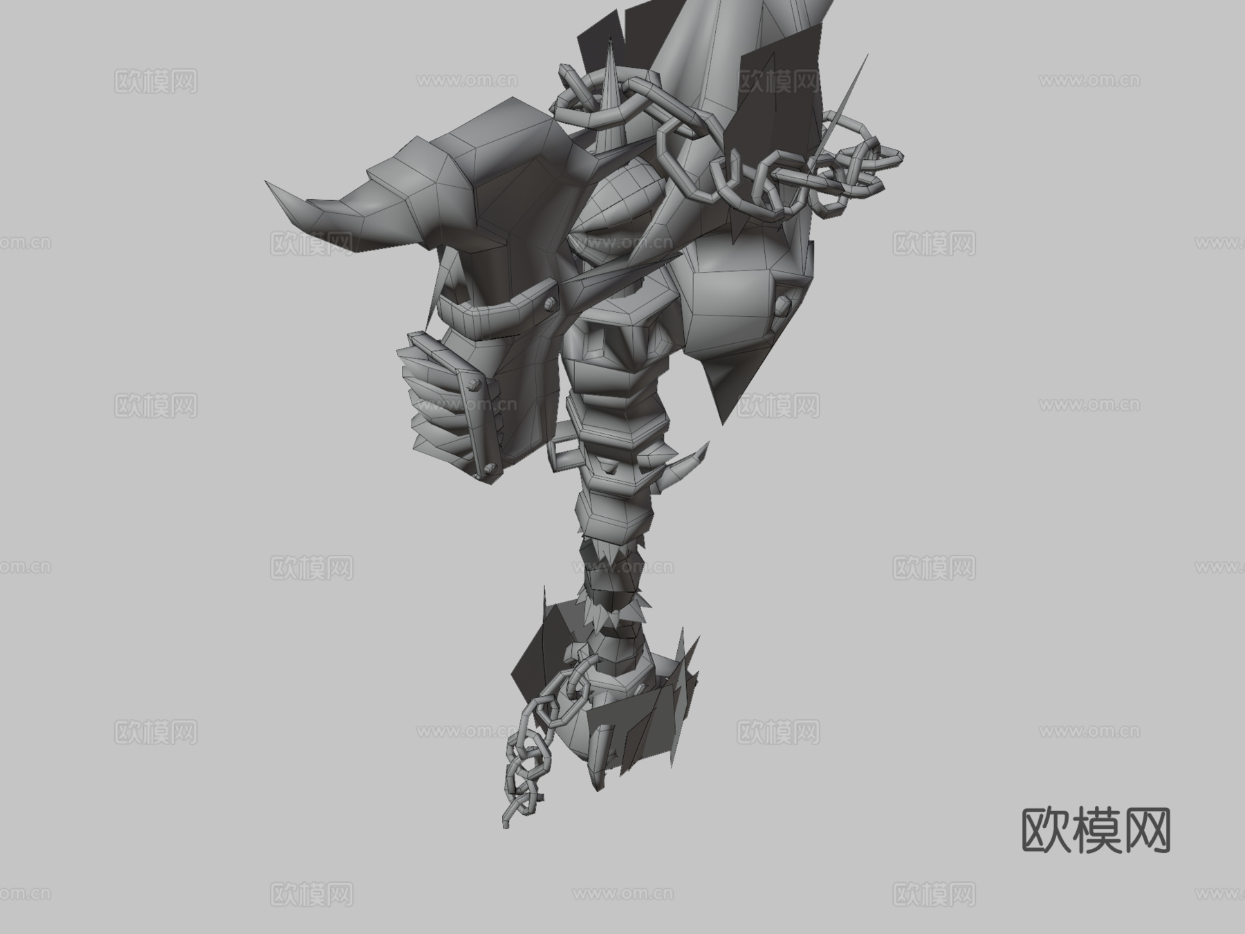 戈尔拉格-碎颅者魔兽武器3d模型