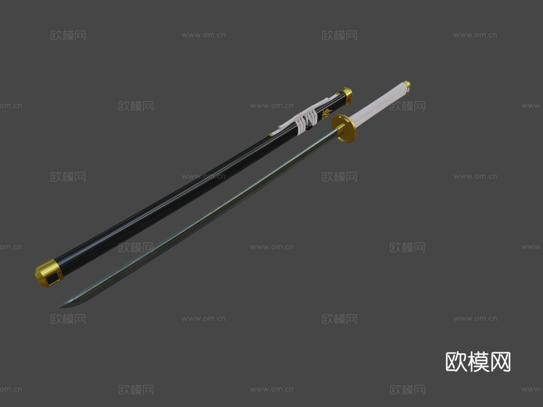 武士刀低模制作中su模型