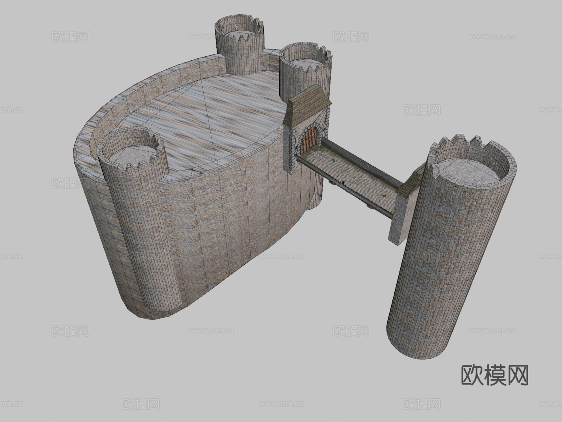 凸缘权杖与塔桥3d模型