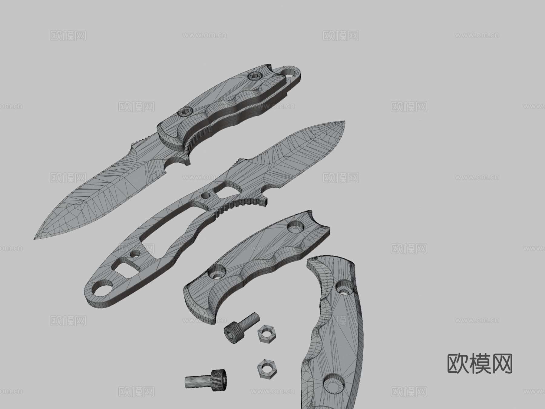 水滴尖刀3d模型-Pic-3