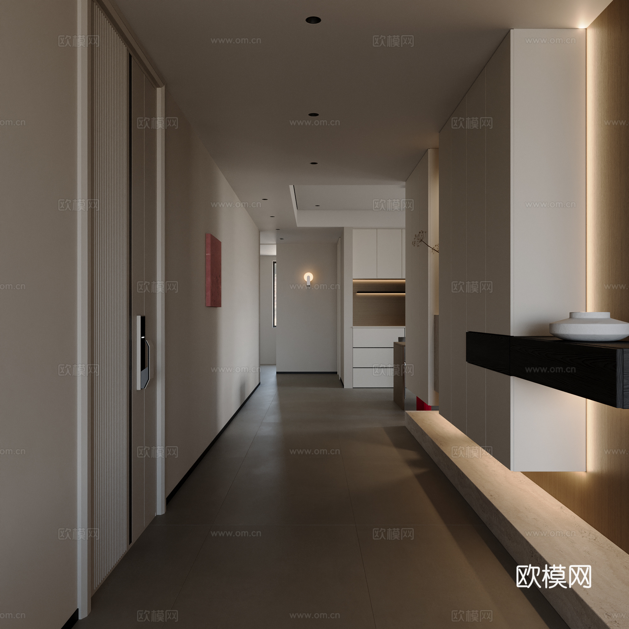 现代玄关过道3d模型