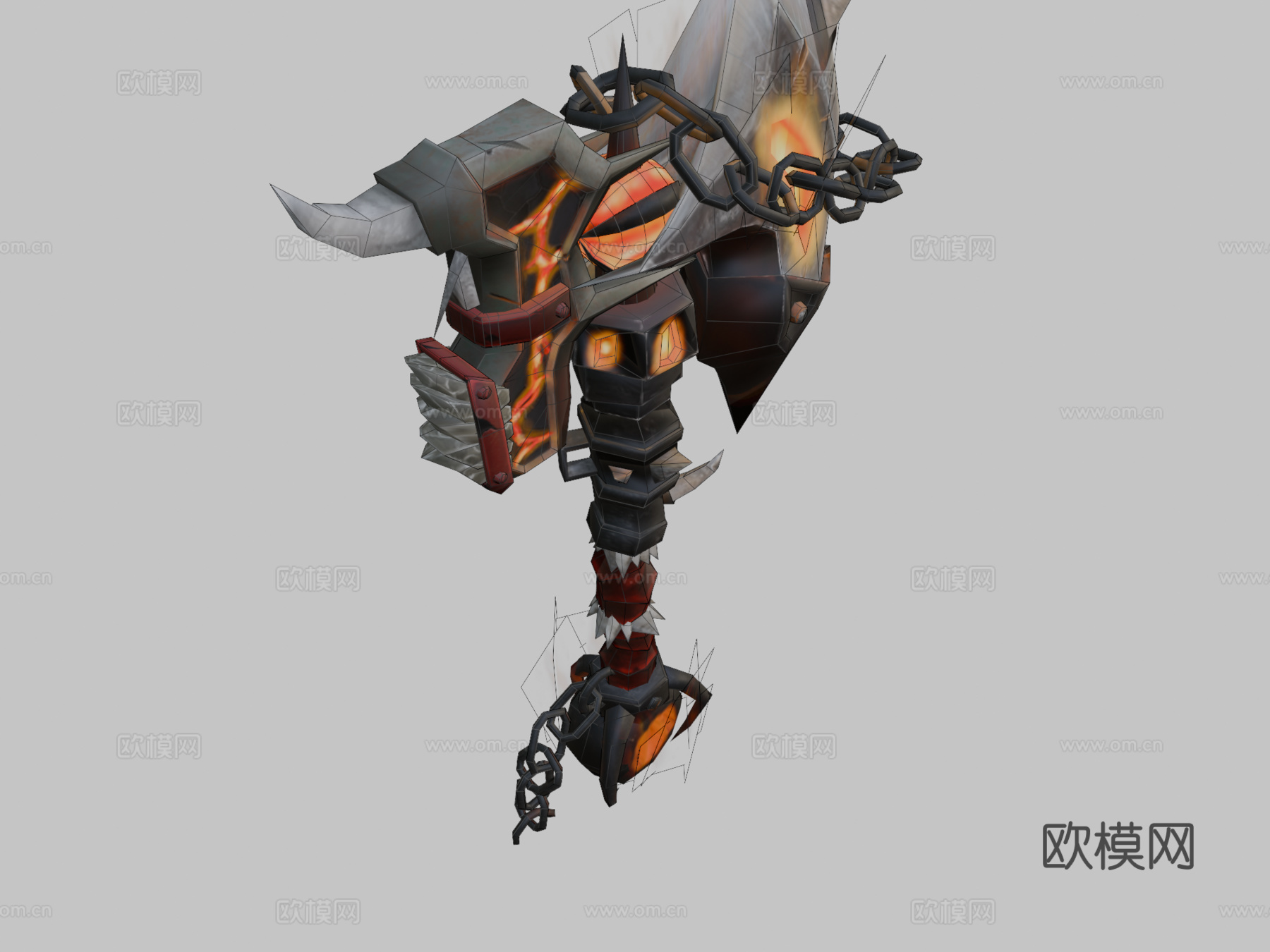 戈尔拉格-碎颅者魔兽武器su模型