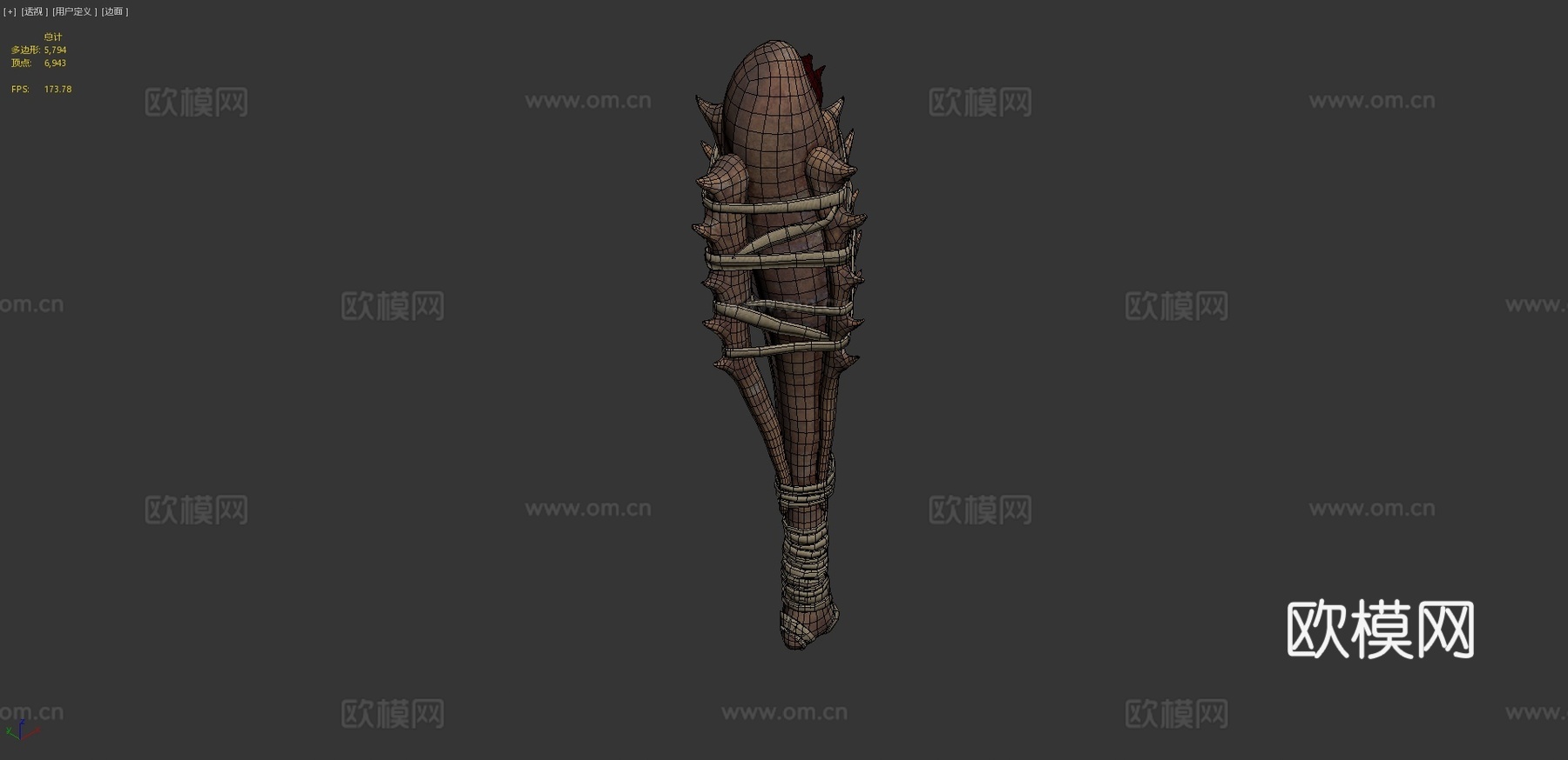 超越天际-晨风-几丁质钉头锤3d模型