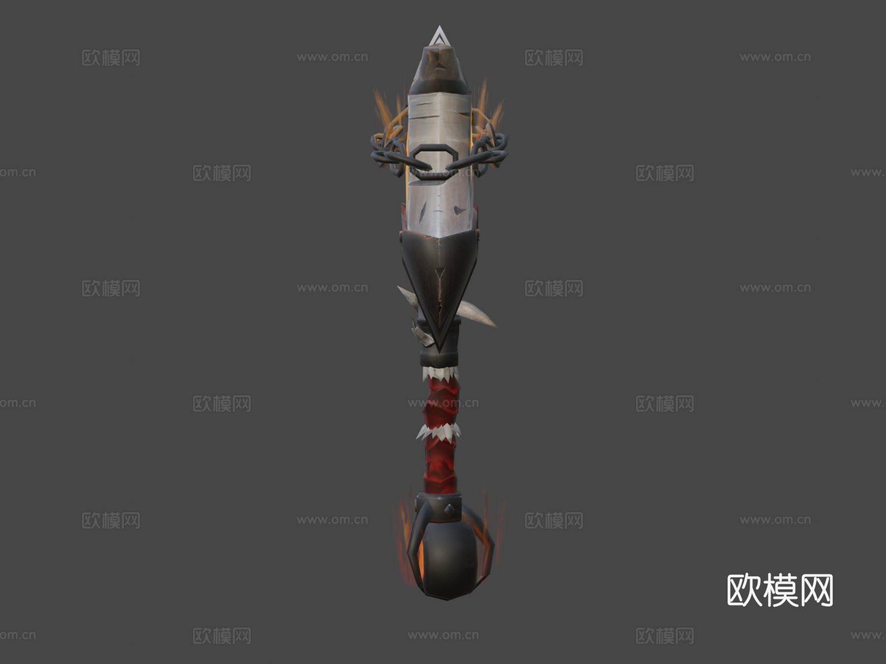 戈尔拉格-碎颅者魔兽武器su模型