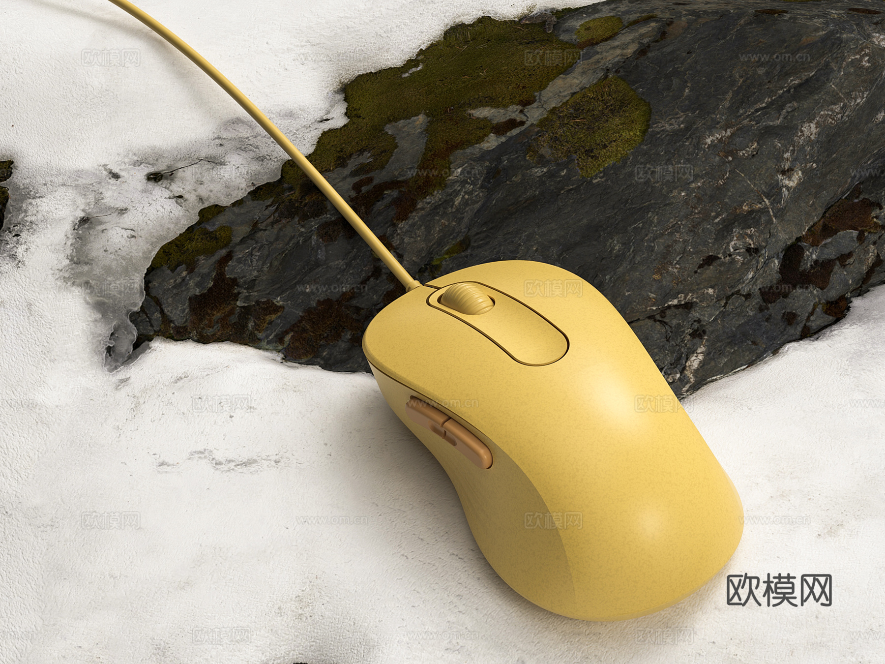 鼠标 雪 雪山 雪堤3d模型