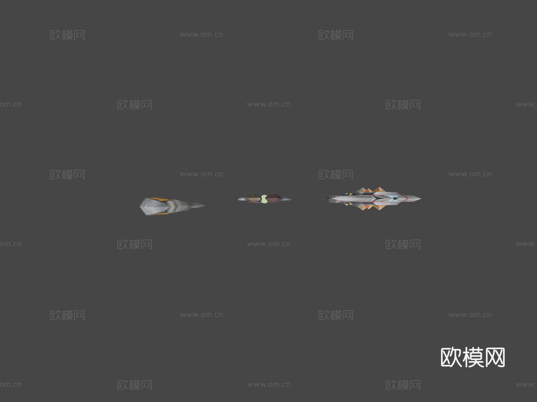 手绘奇幻武器3d模型