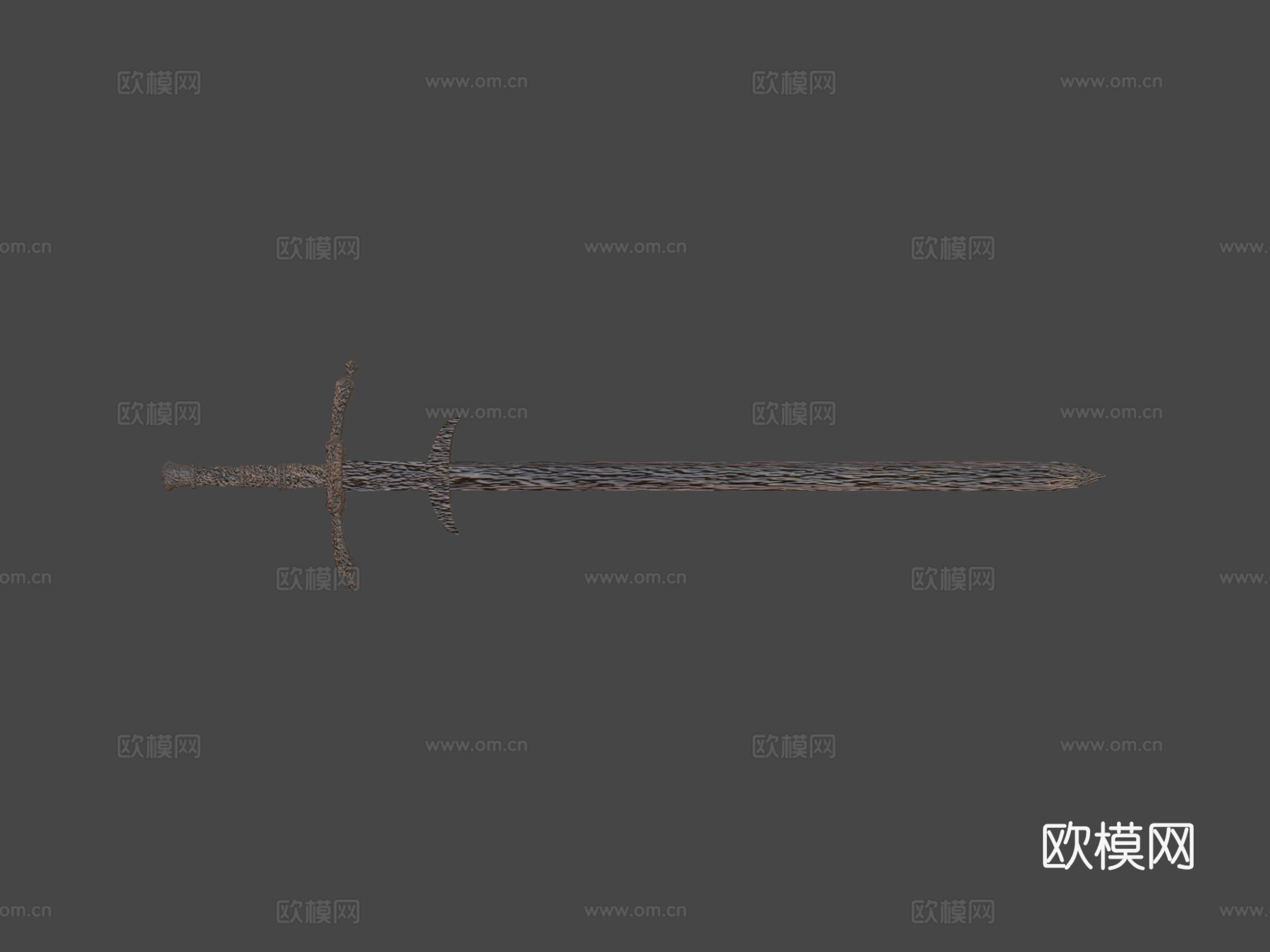 生锈的双手巨剑3d模型