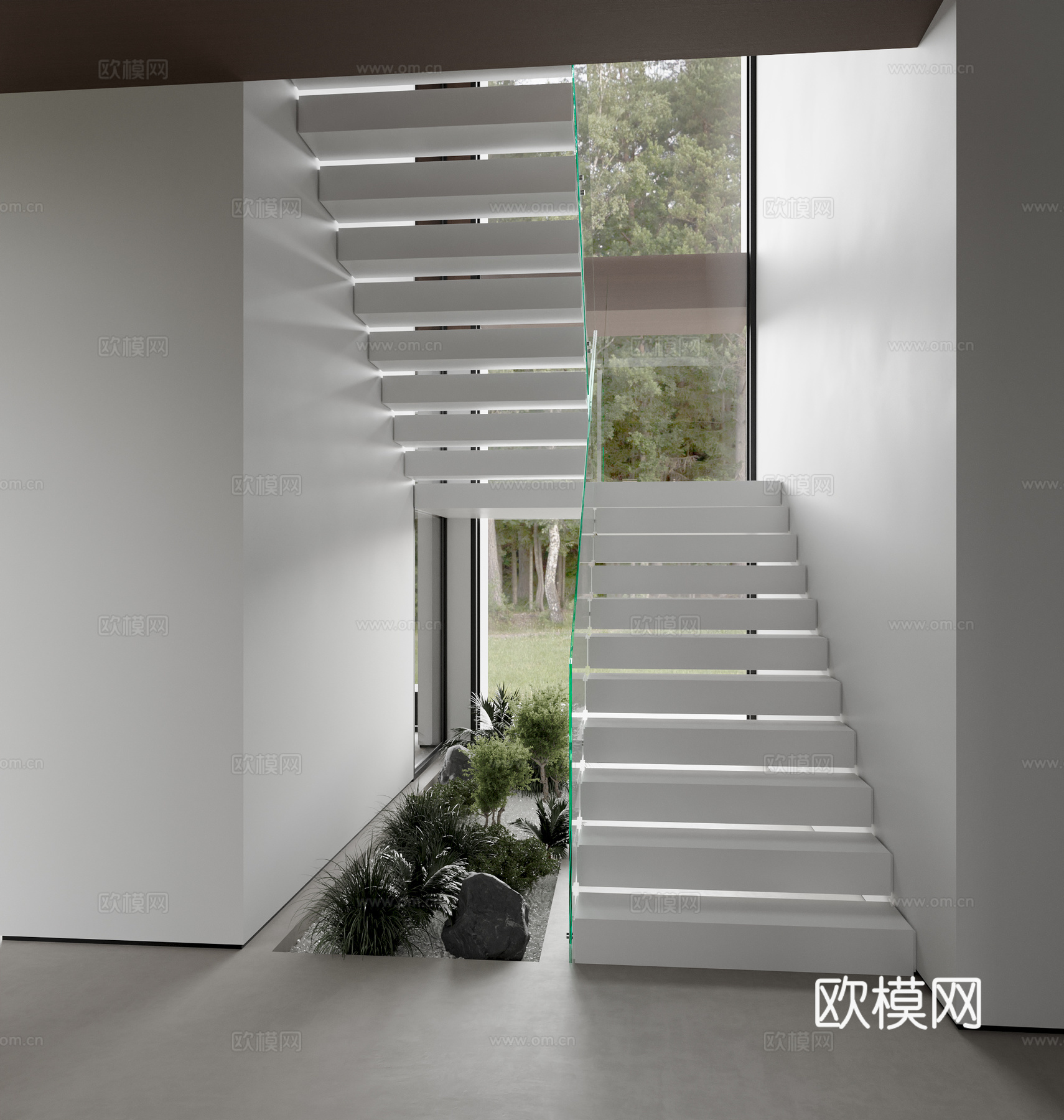 现代楼梯 造景3d模型