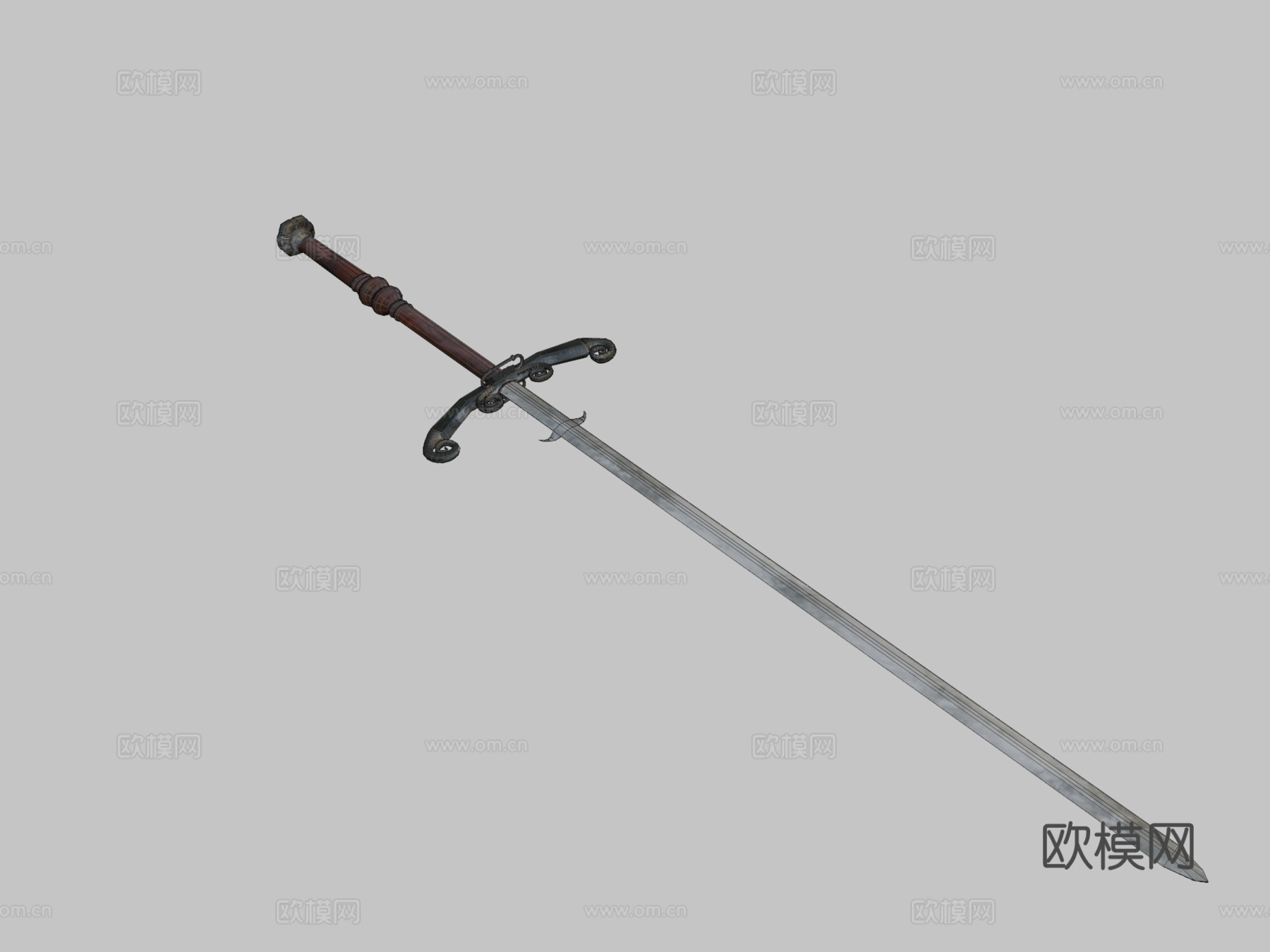 双手巨剑_PBR3d模型