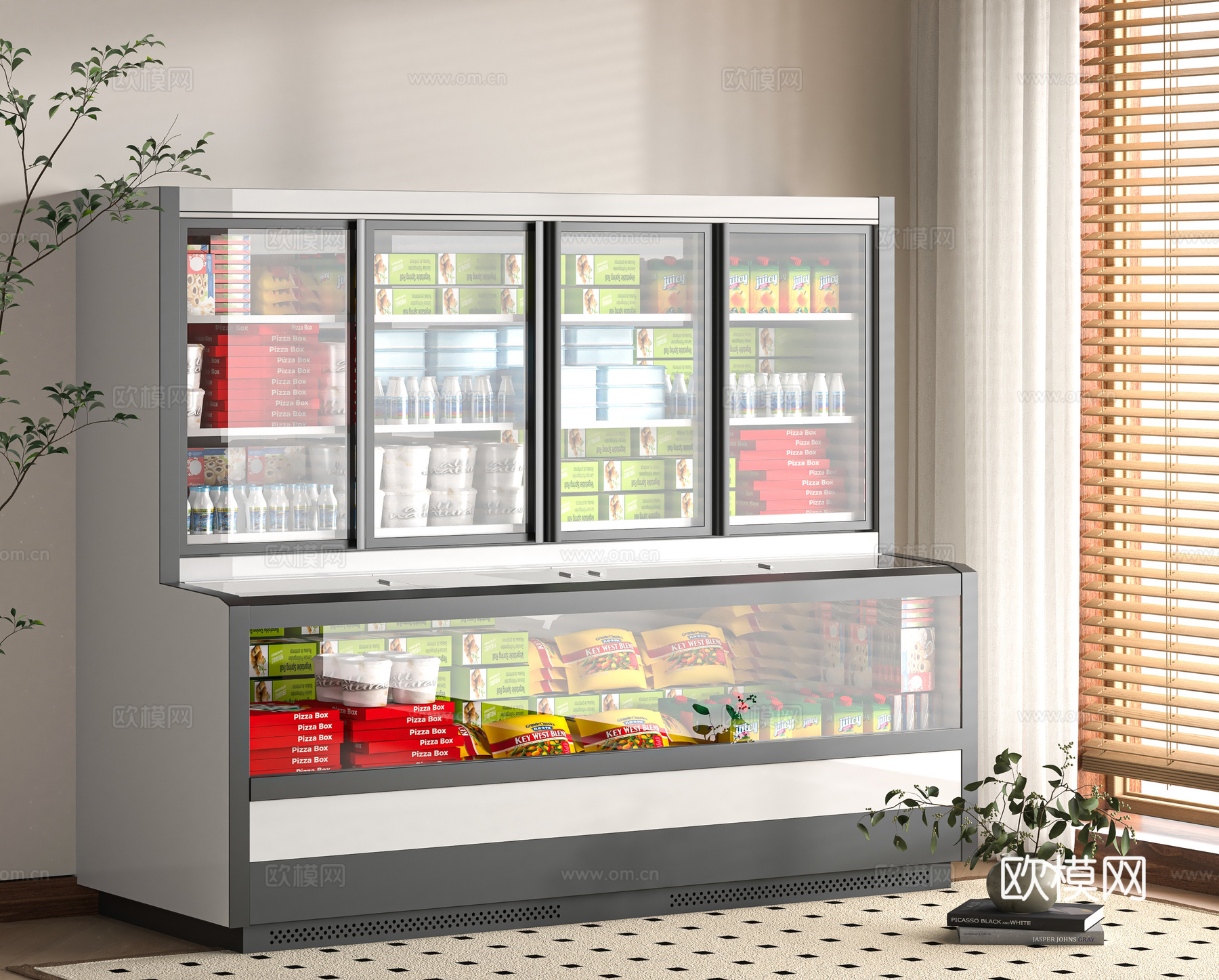 现代超市食品货架3d模型